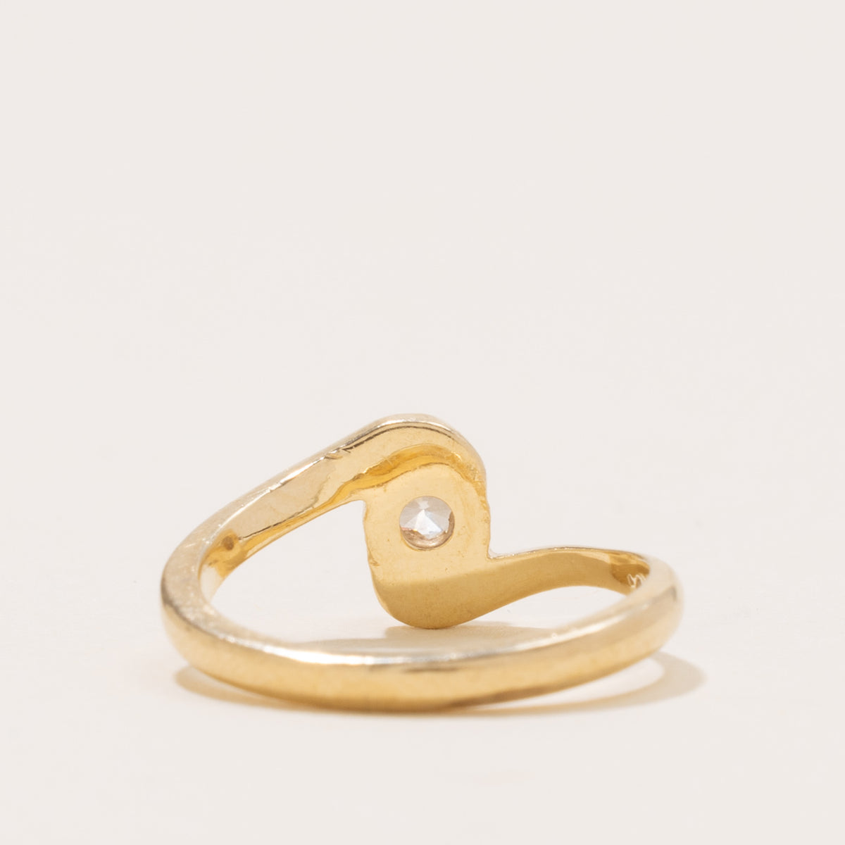 13k Solitaire Diamond Petite Bypass Ring | SZ 3.5
