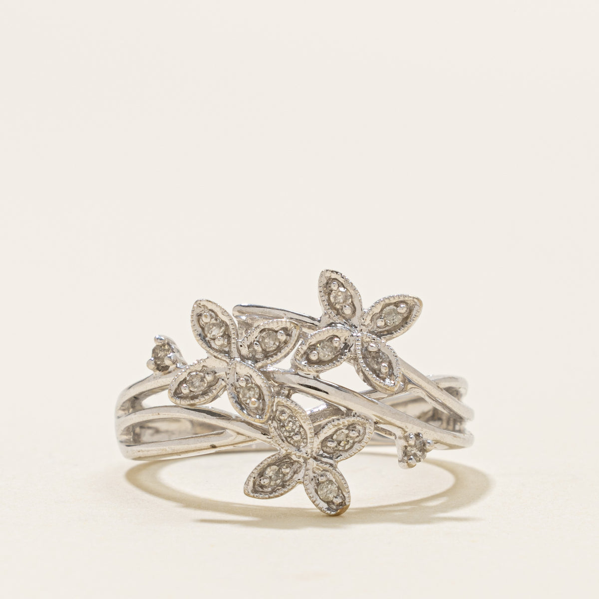 14k Diamond Multi Floral Cluster Ring | SZ 7.5