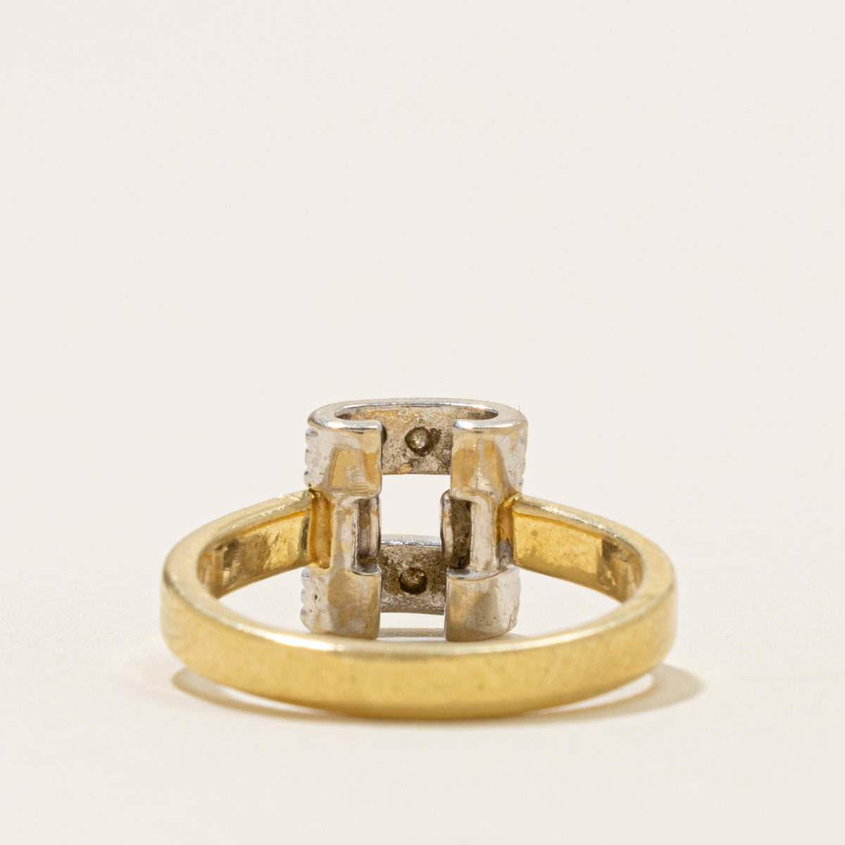 'Unoaerre' Multi Row Diamond Geometric Ring | SZ 4.75