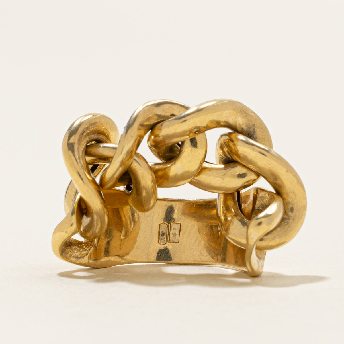 'Unoaerre' Italian Diamond Curb Link Chain Ring | SZ 6