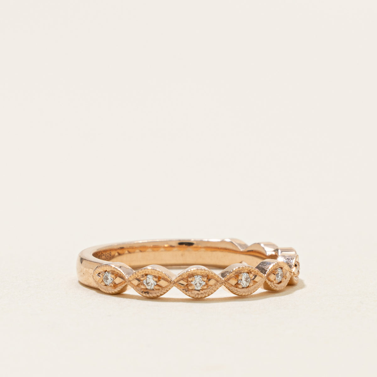 'Noam Carver' Semi Eternity Diamond Marquise Patterned Band | 2.4mm | SZ 5.25