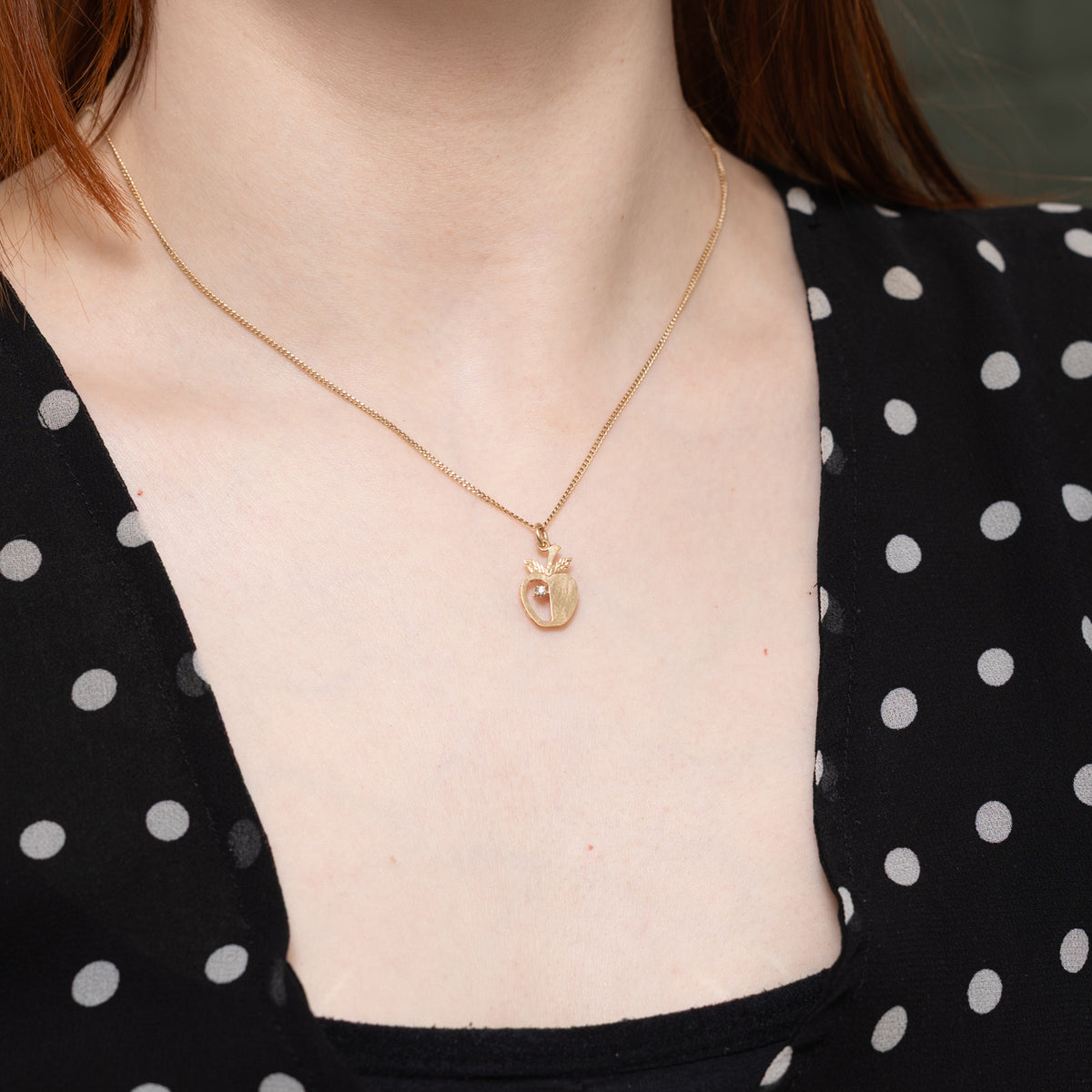 10k Diamond Apple Charm