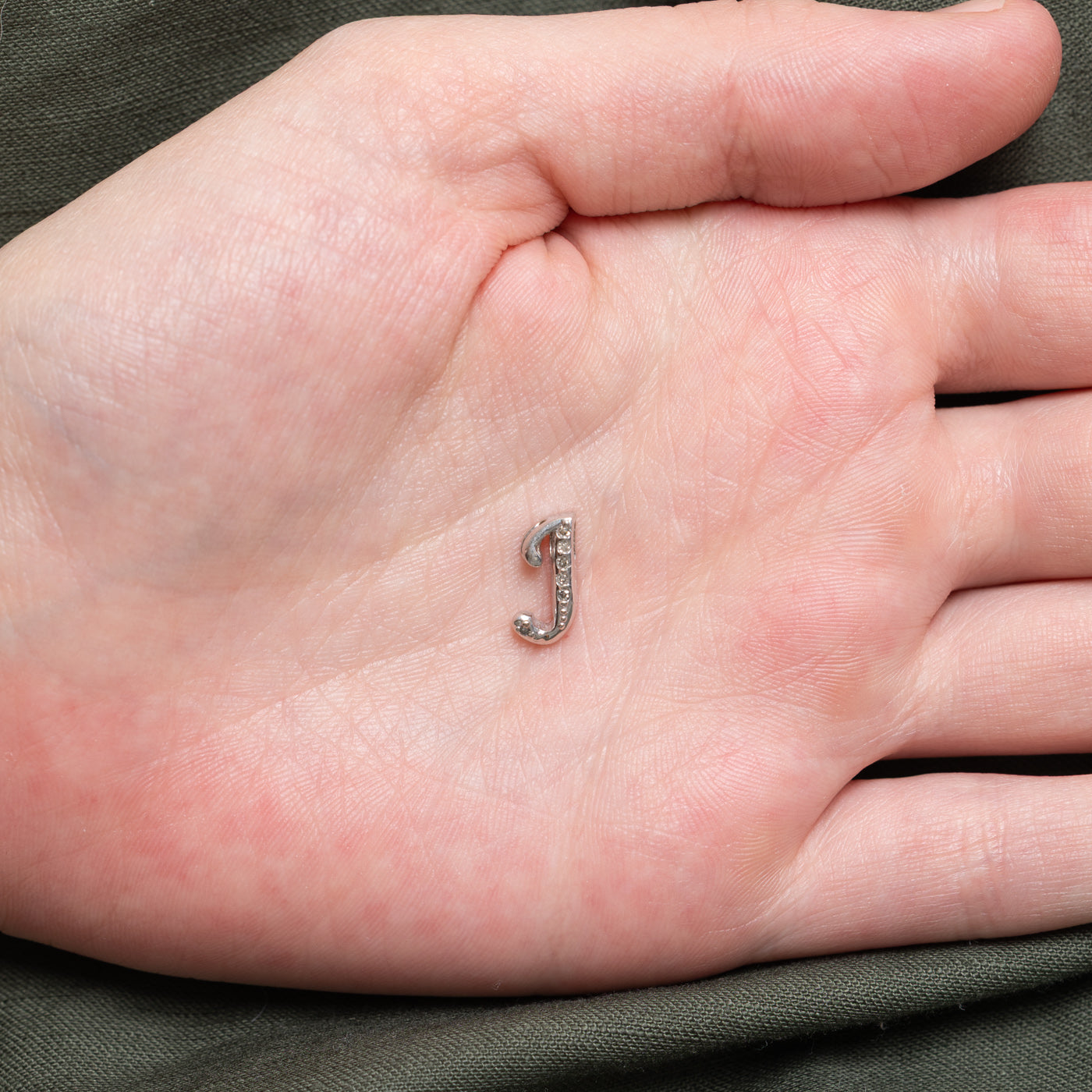 10k Diamond "J" Initial Pendant