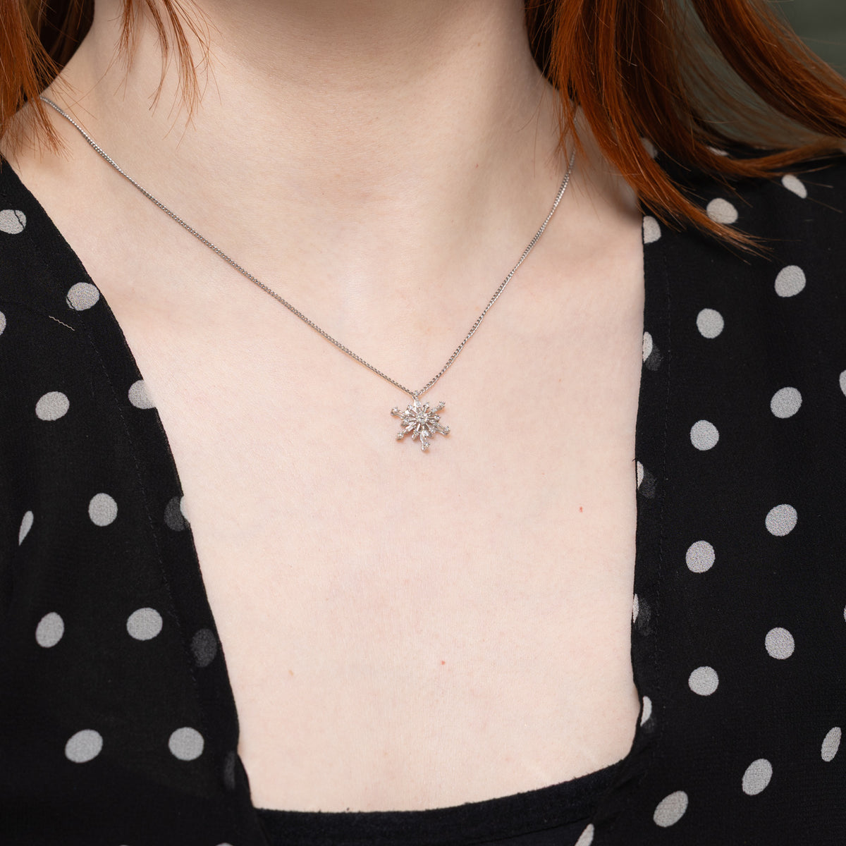 10k Diamond Snowflake Pendant