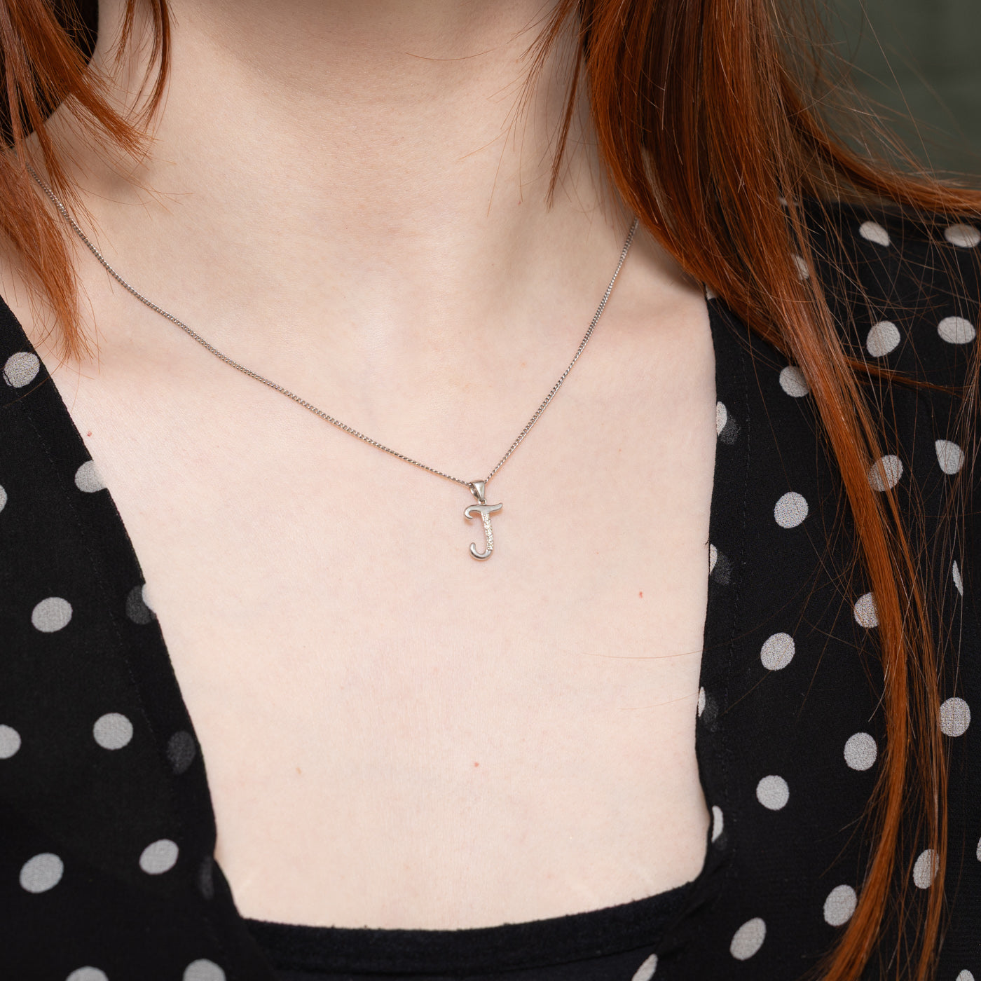 10k Diamond "J" Initial Pendant