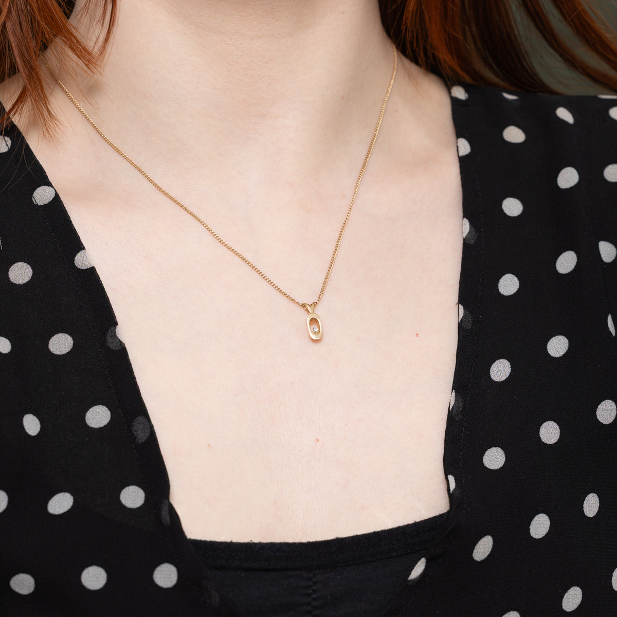 10k Diamond Oval Frame Pendant