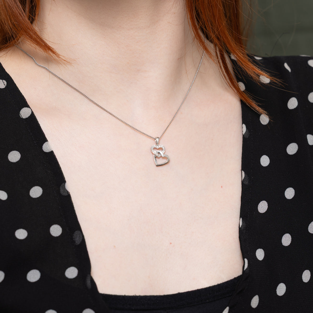 Birmingham 9k Diamond Interlocking Hearts Pendant