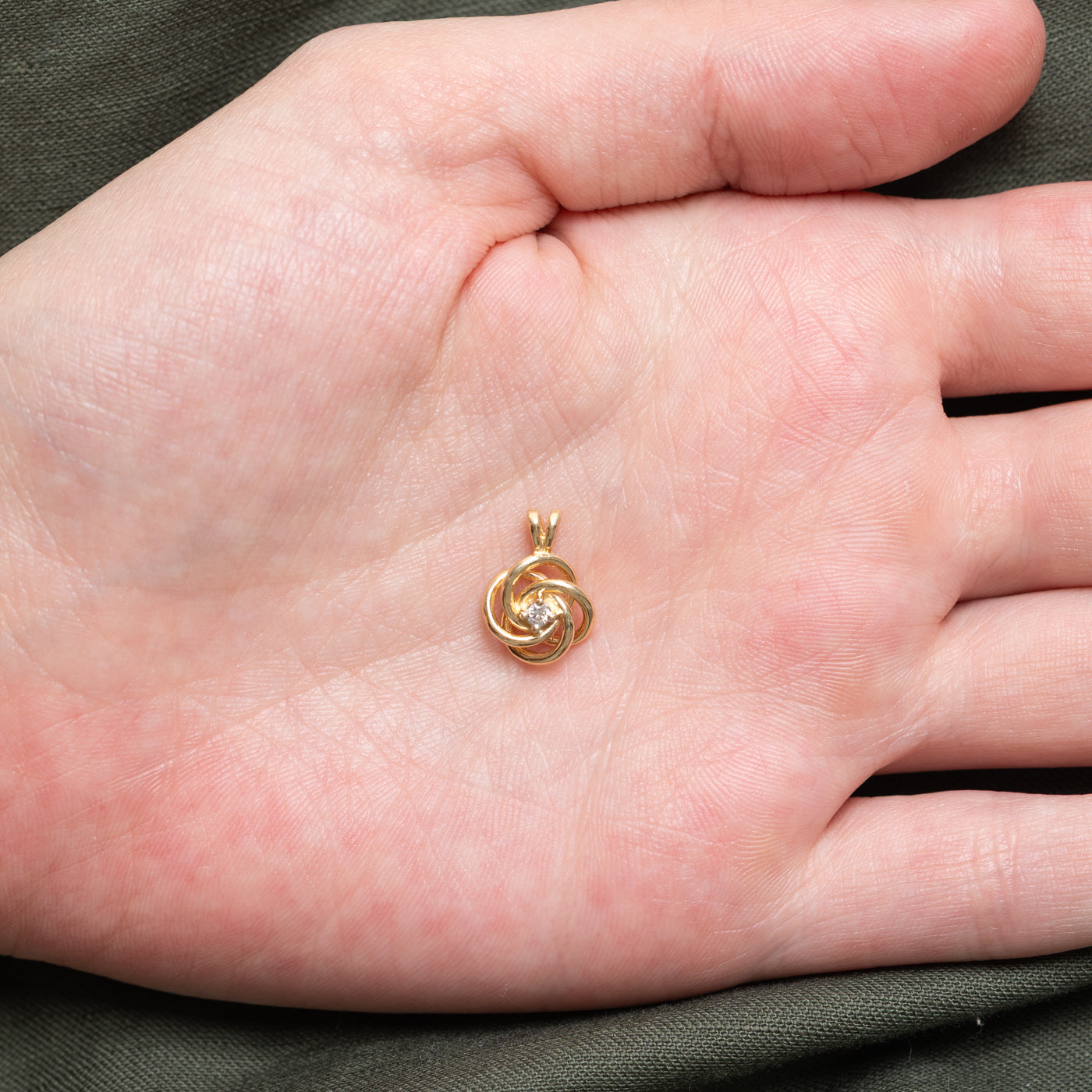 14k Diamond Knot Pendant