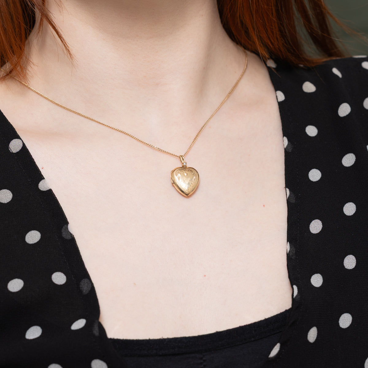 10k Diamond Engraved Heart Locket