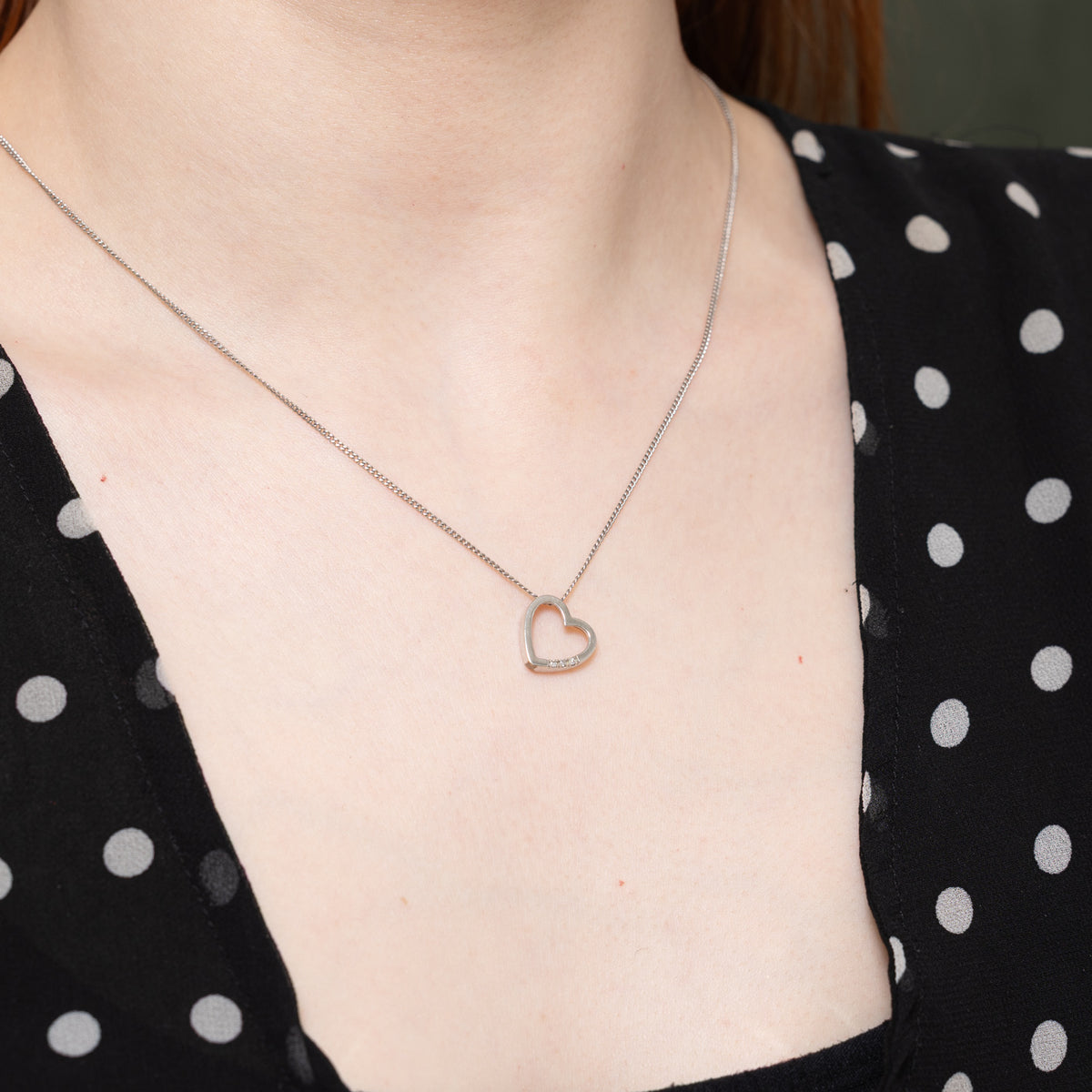 14k Diamond Accented Heart Pendant