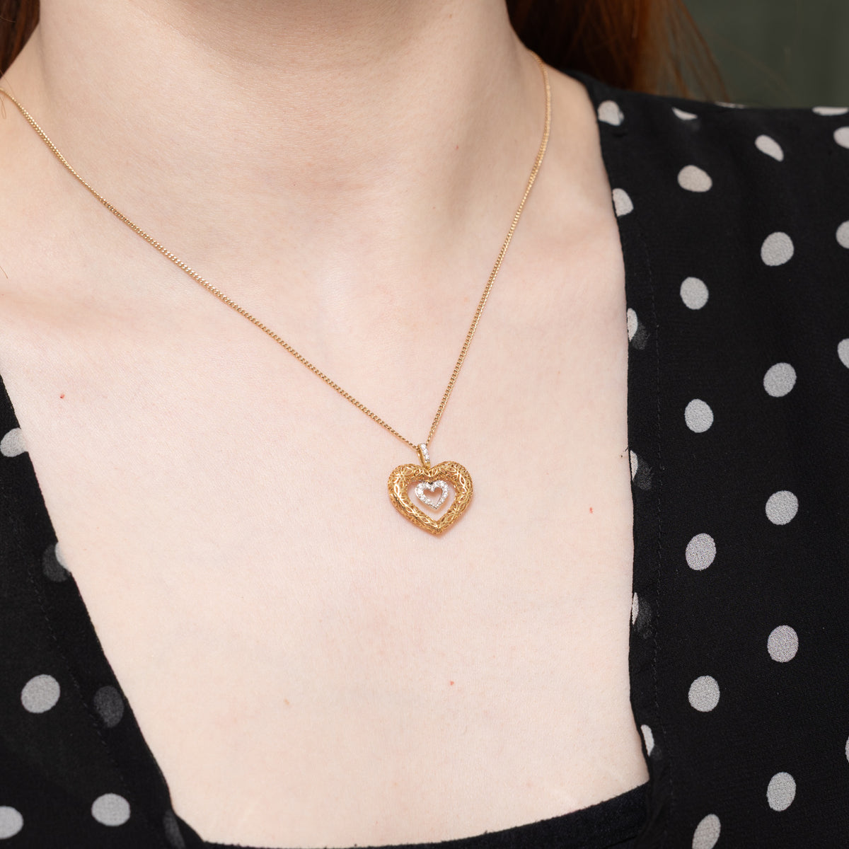 18k Diamond Openwork Heart Pendant