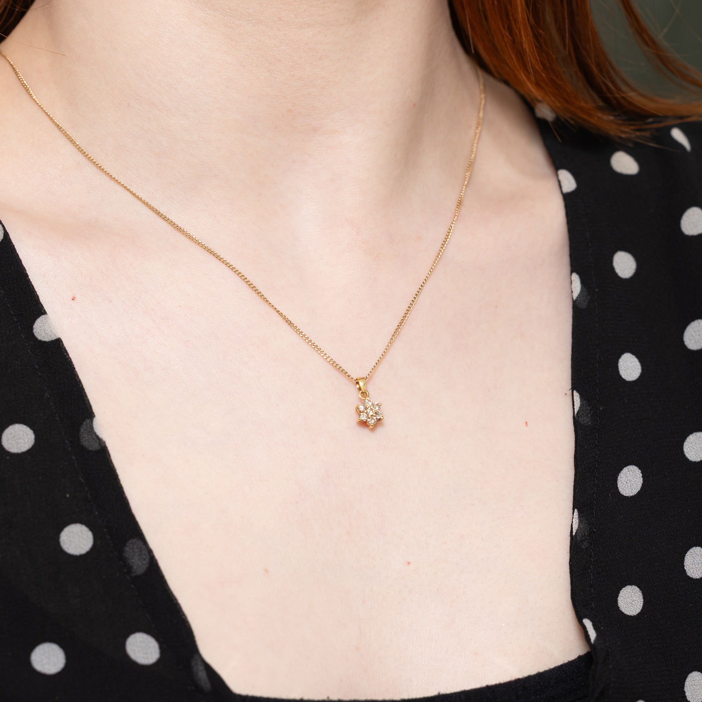 18k Diamond Petal Cluster Pendant