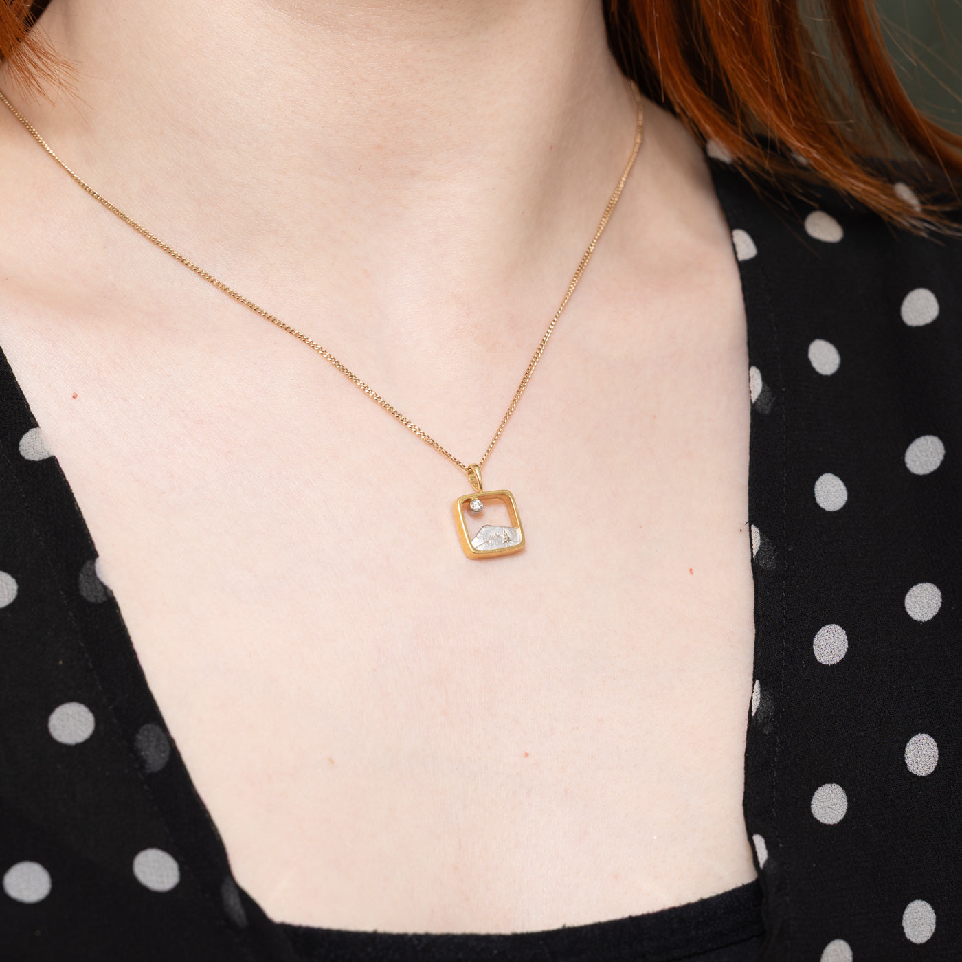 18k Diamond Landscape Pendant