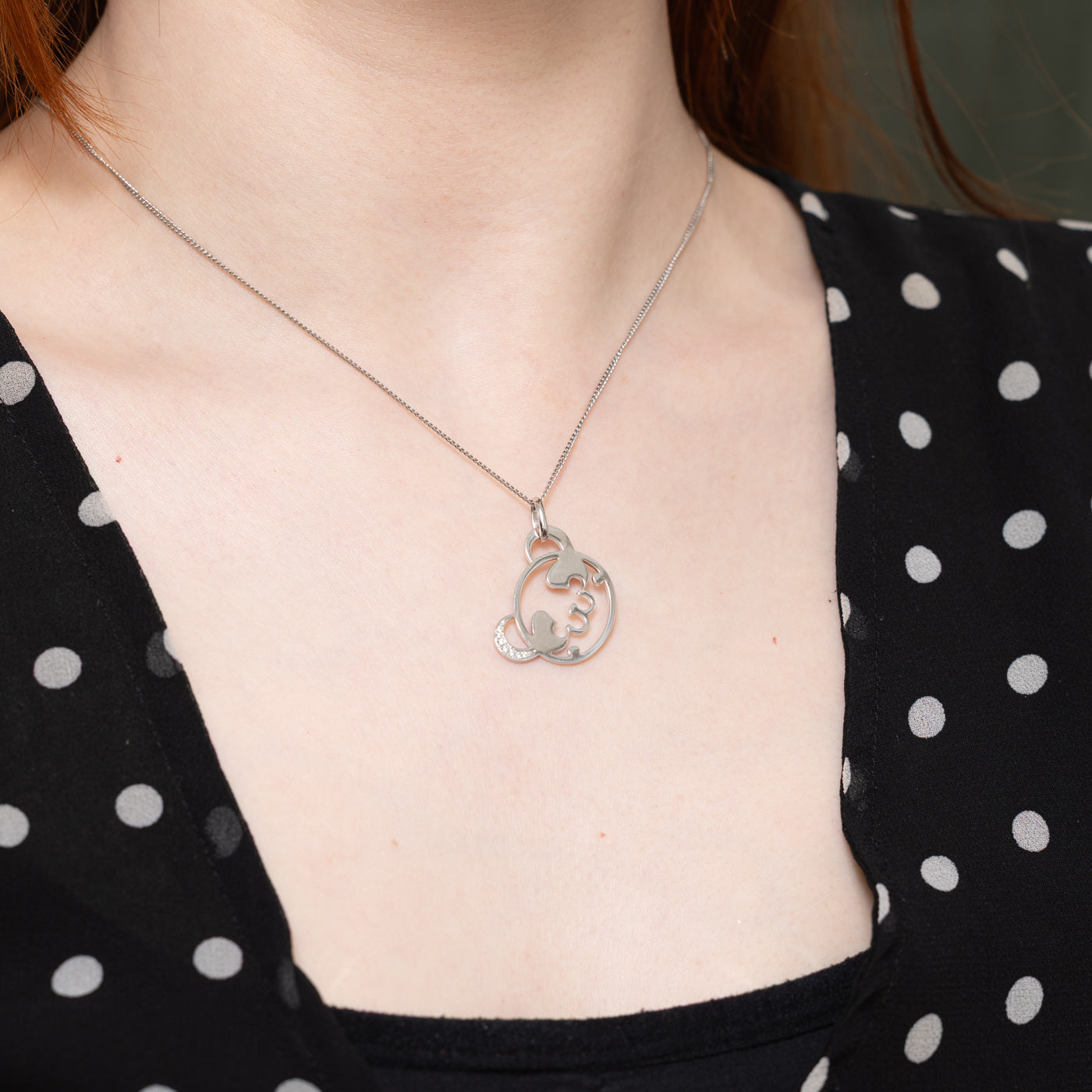 18k Diamond Panda Face Charm