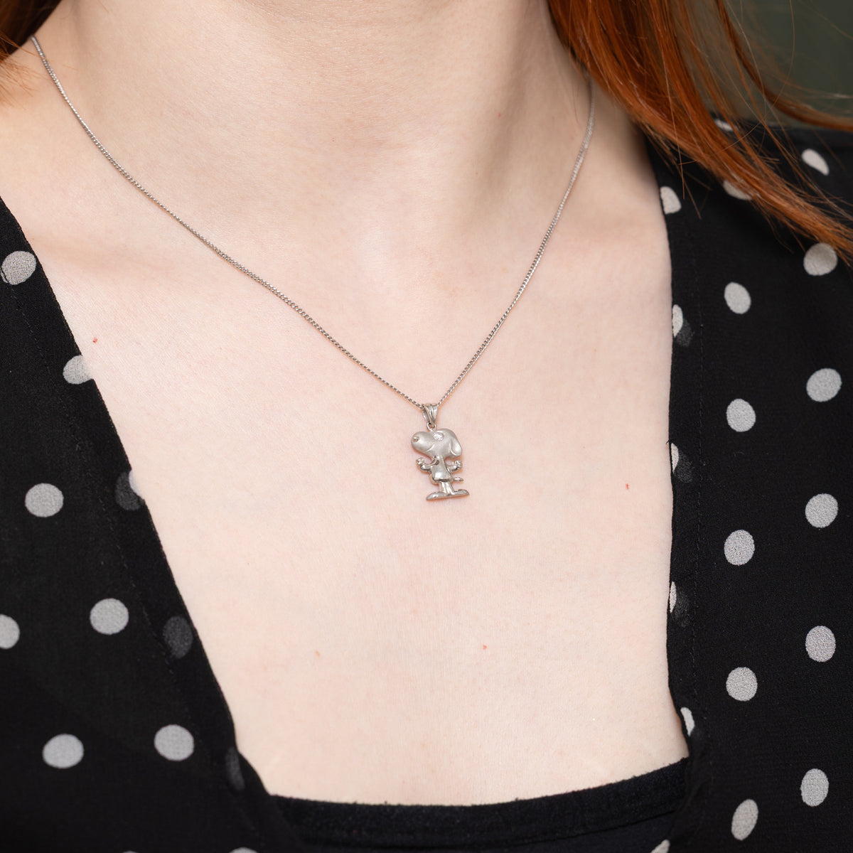 18k Diamond Snoopy Pendant