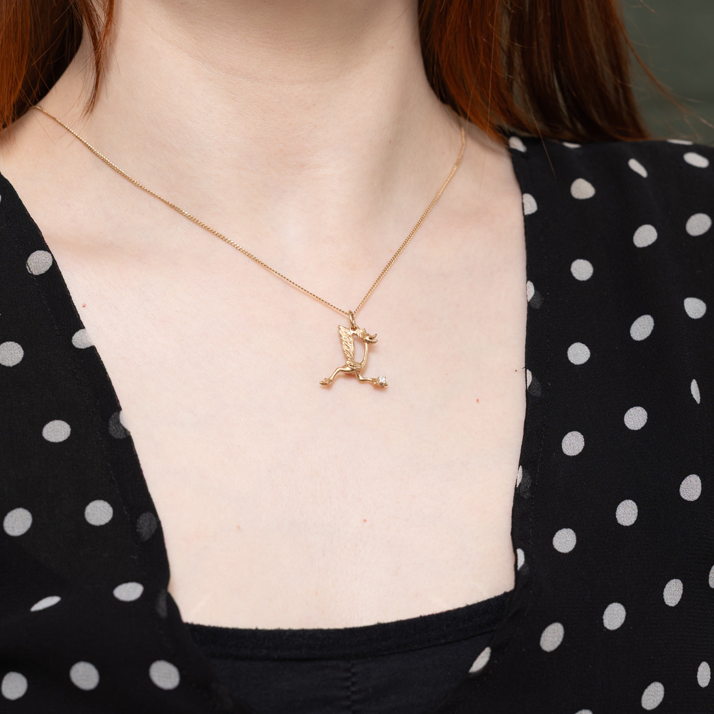 10k Diamond Bird Charm