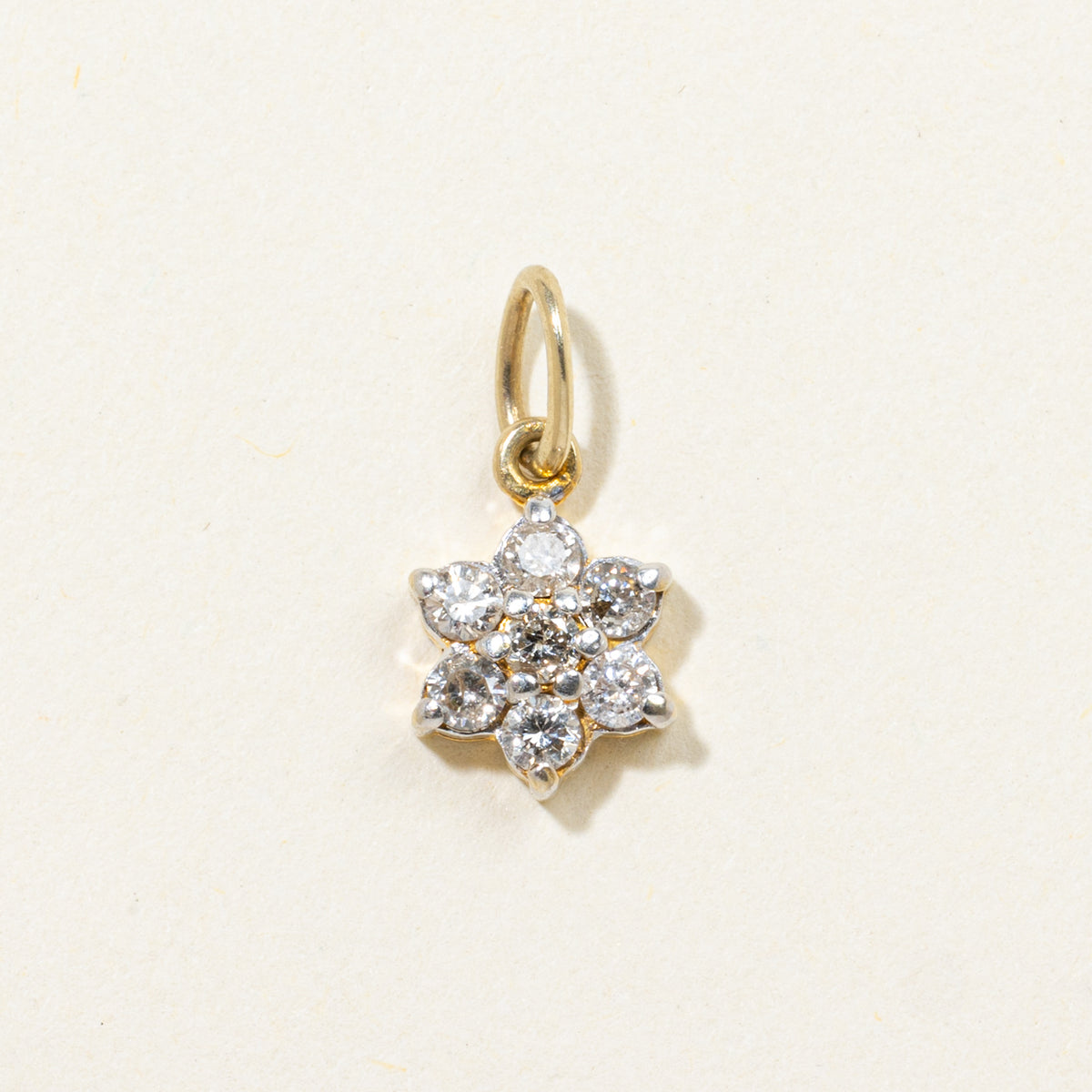 14k Diamond Cluster Floral Charm