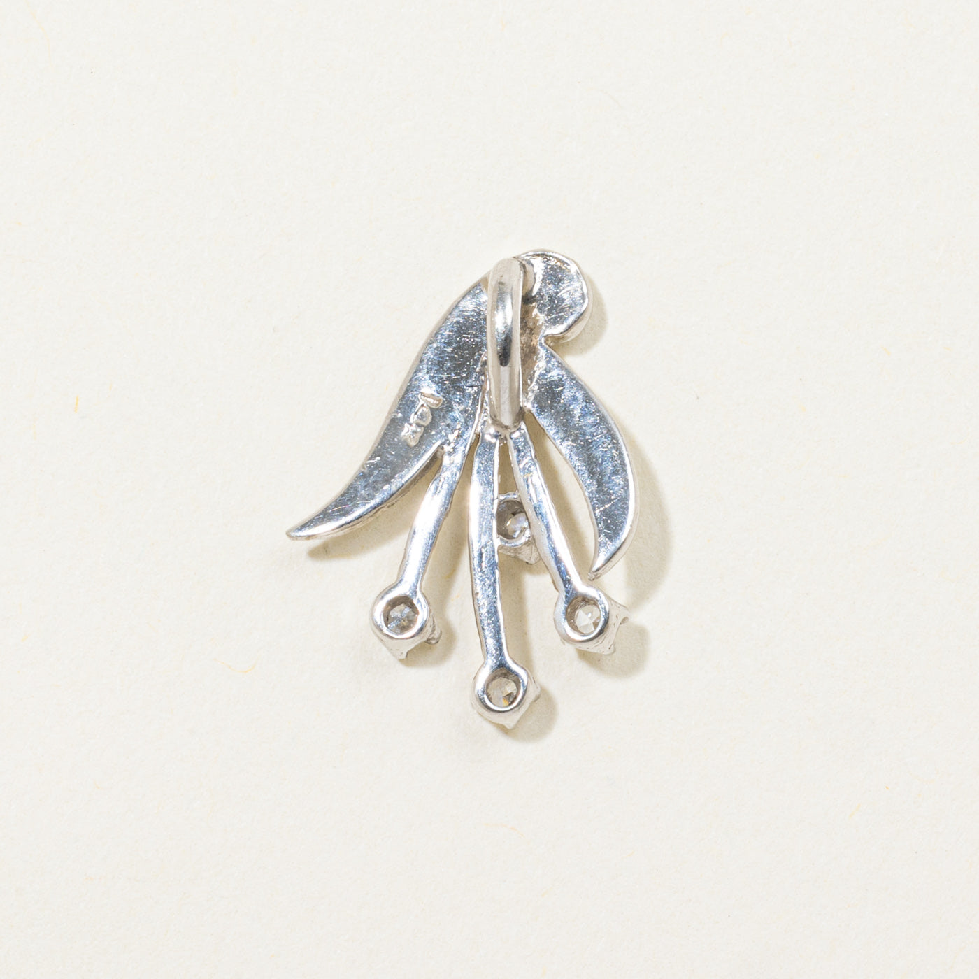 14k Diamond Textured Floral Pendant
