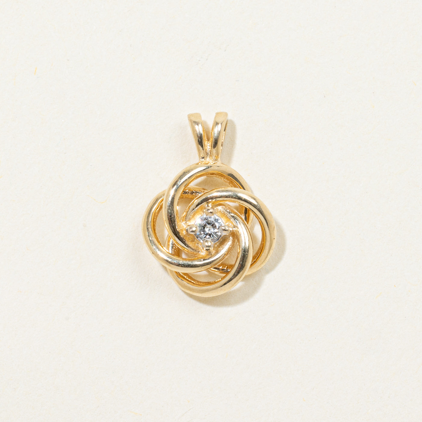 14k Diamond Knot Pendant