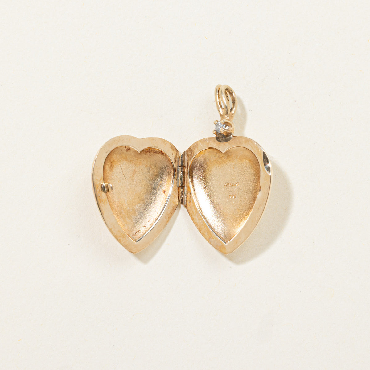10k Diamond Engraved Heart Locket