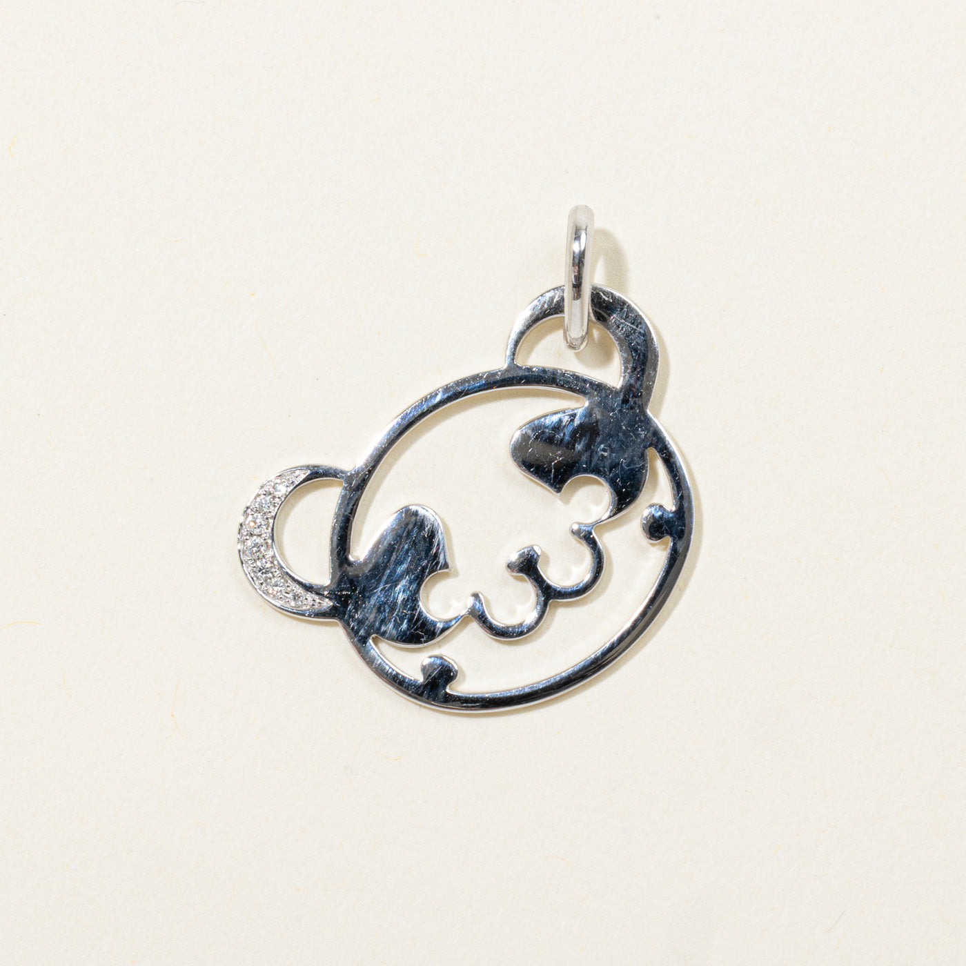 18k Diamond Panda Face Charm