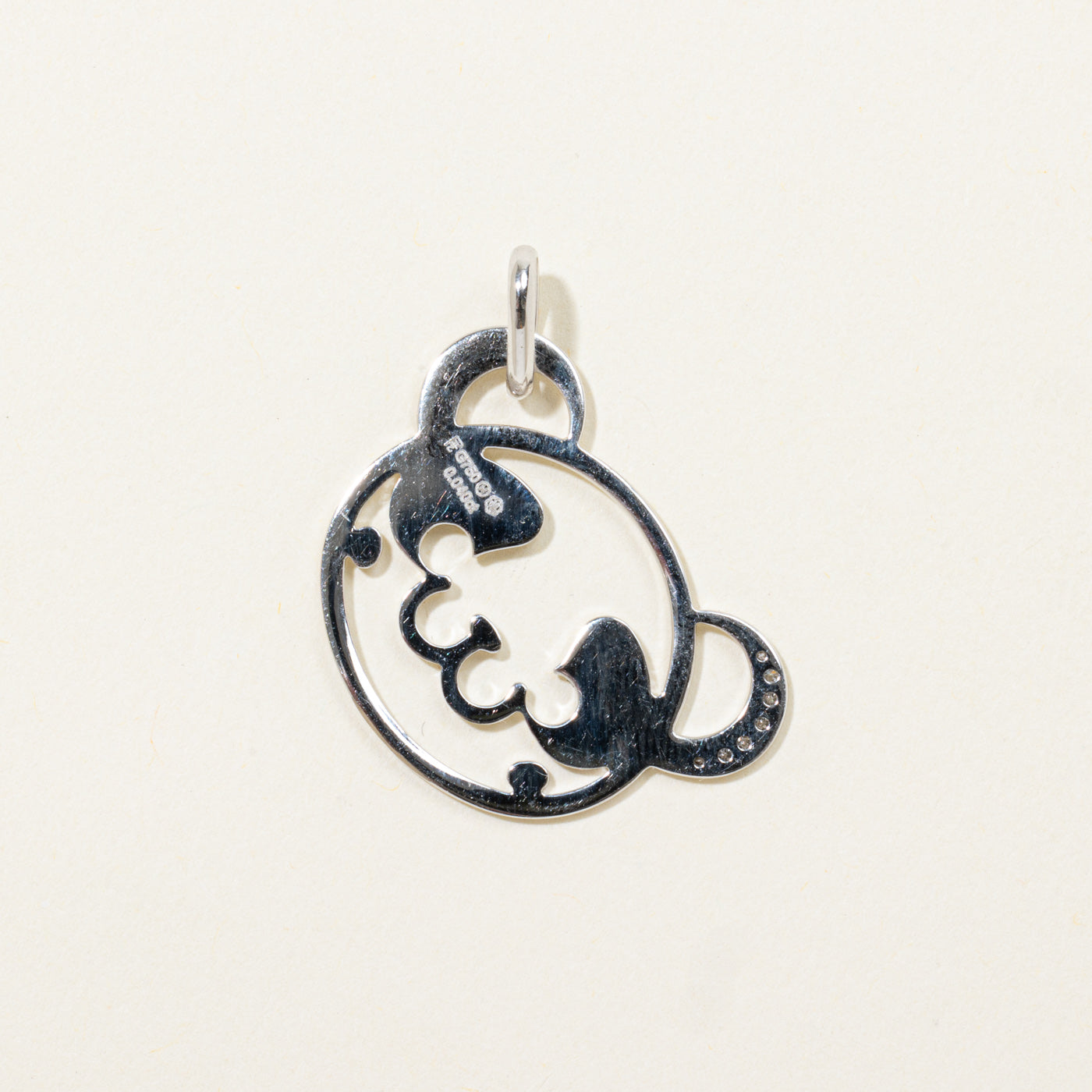 18k Diamond Panda Face Charm