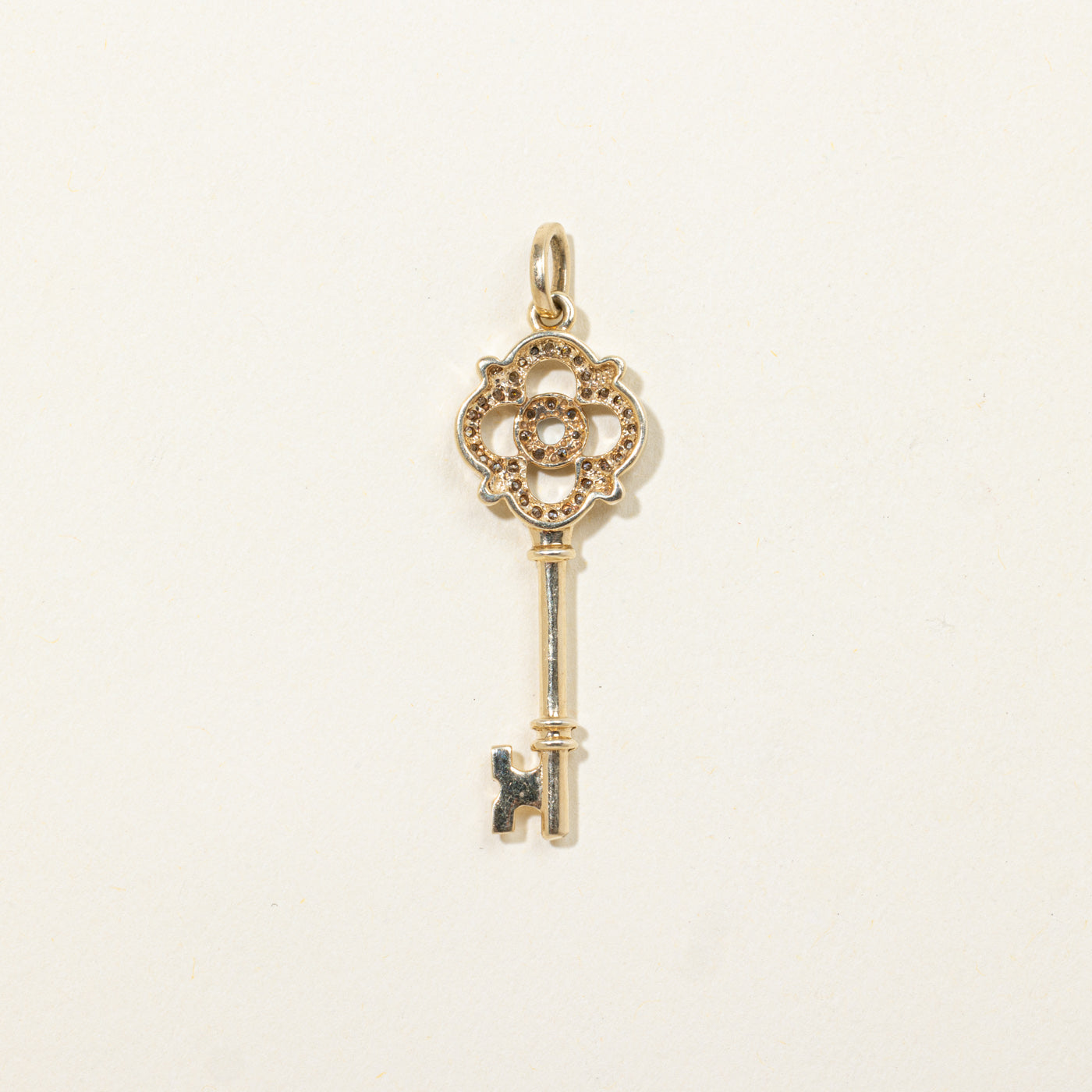 10k Diamond Key Pendant