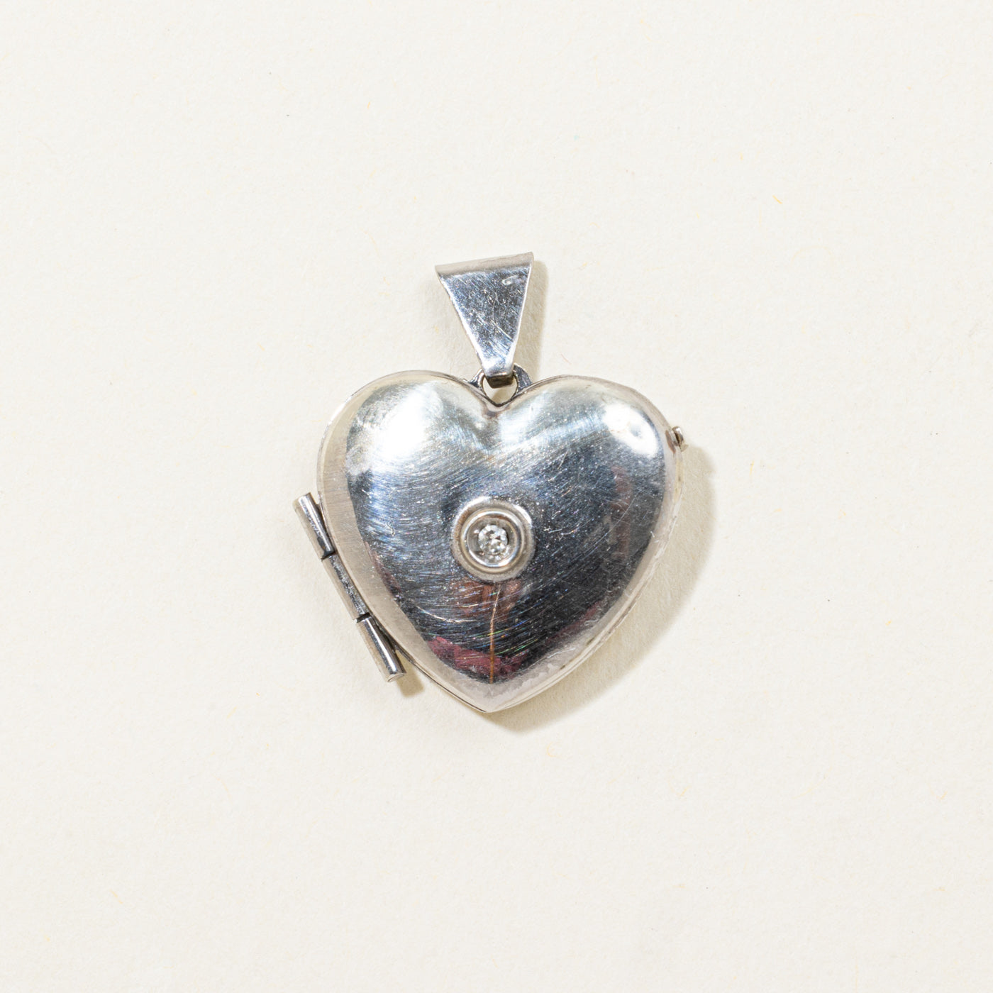 10k Diamond Puffed Heart Locket