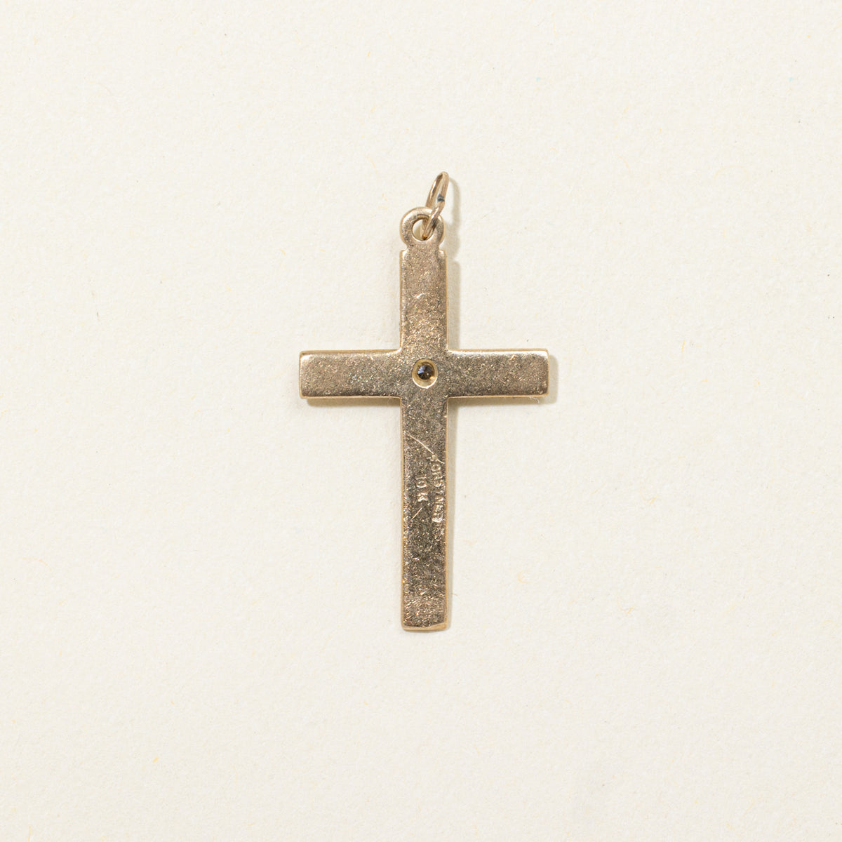 10k Diamond Engraved Cross Pendant