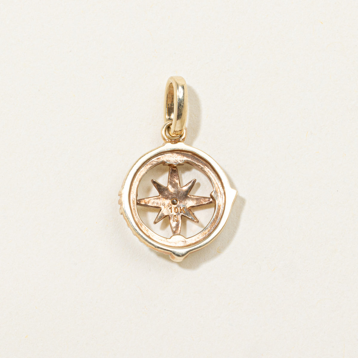 10k Diamond Compass Charm