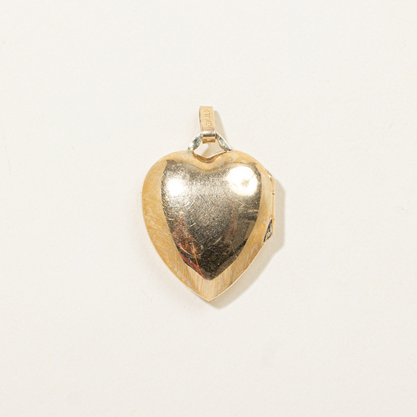 10k Two Tone Diamond Engraved Heart Locket