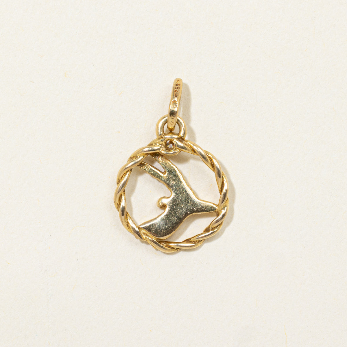 Italian 18k Diamond Gazelle Head Charm