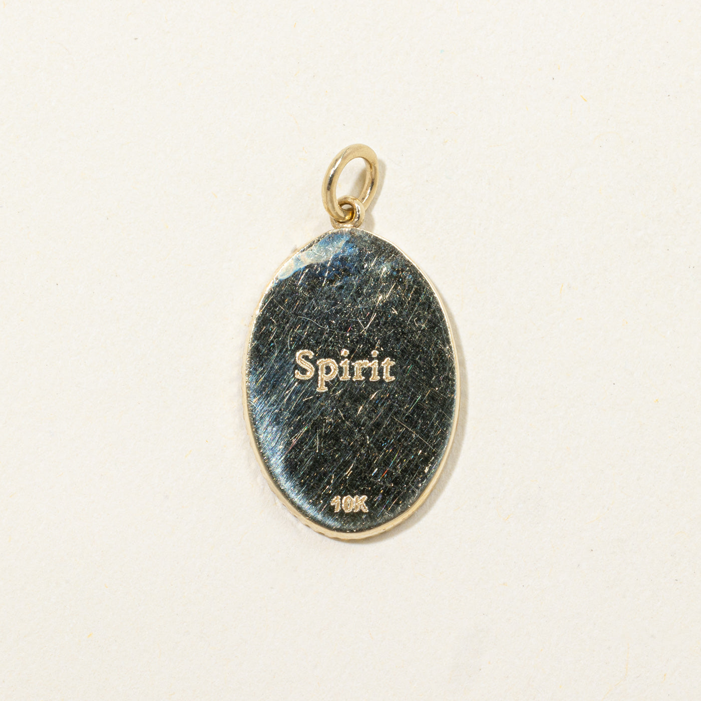 10k Diamond Leaf Embossed Pendant