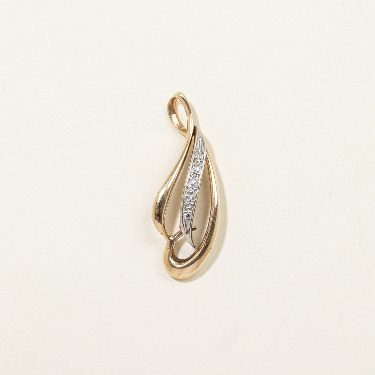10k Diamond Abstract Looped Pendant