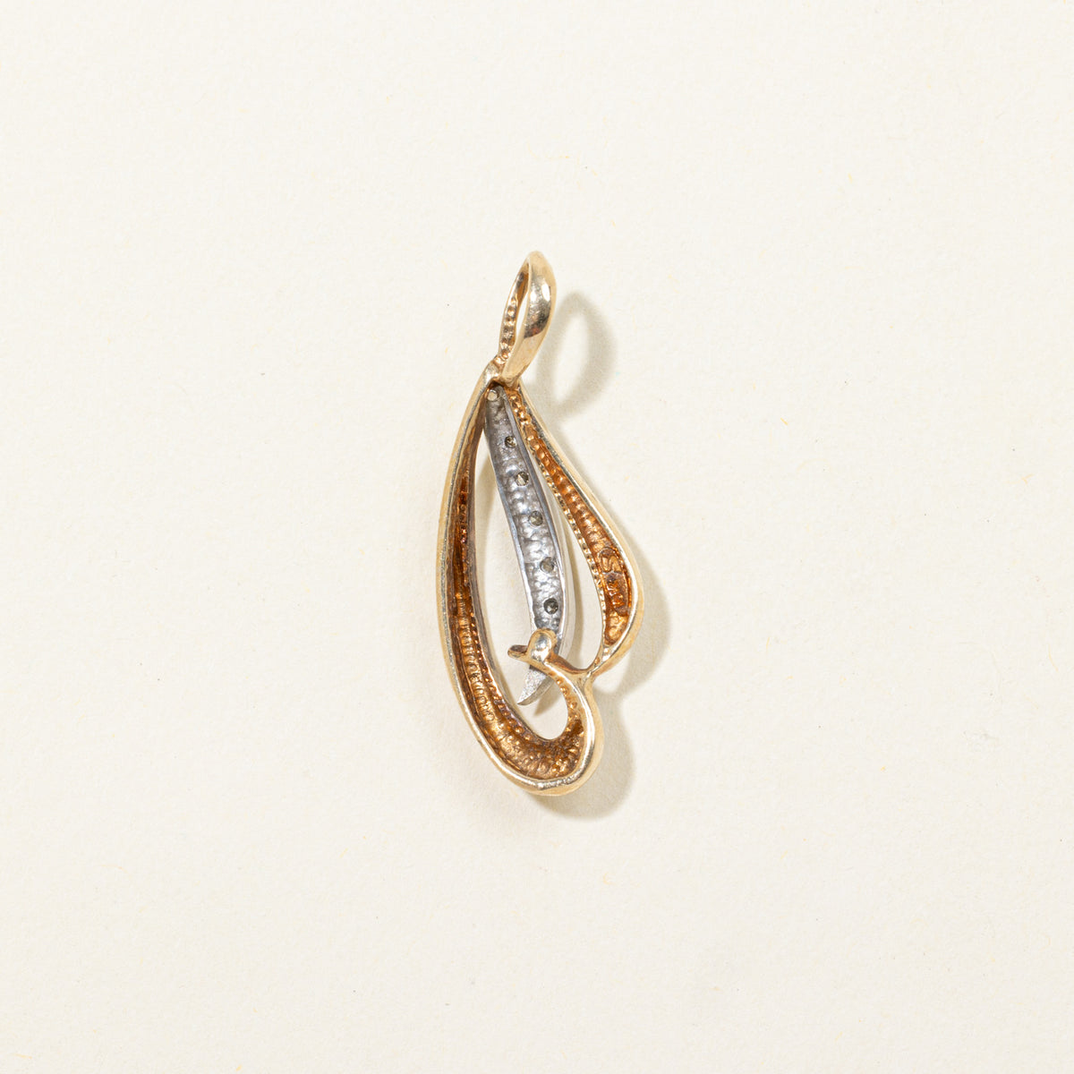 10k Diamond Abstract Looped Pendant
