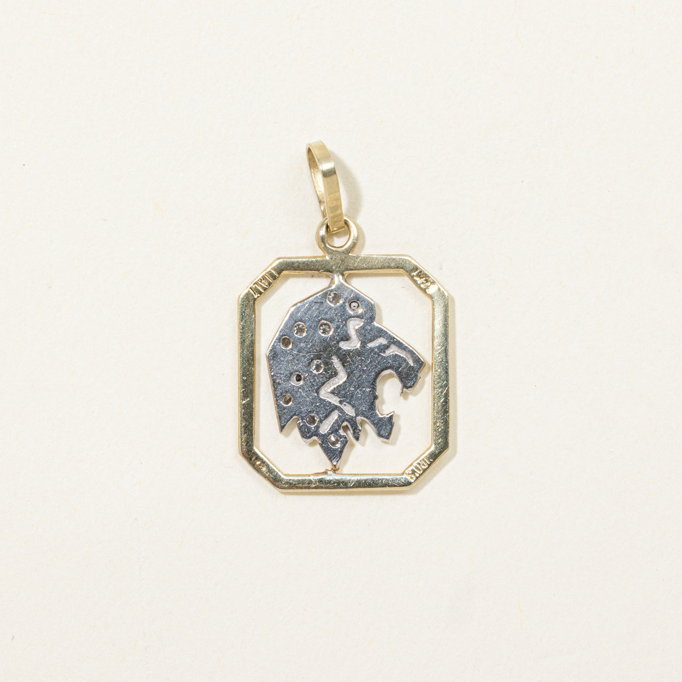 14k Diamond Lion Head Pendant