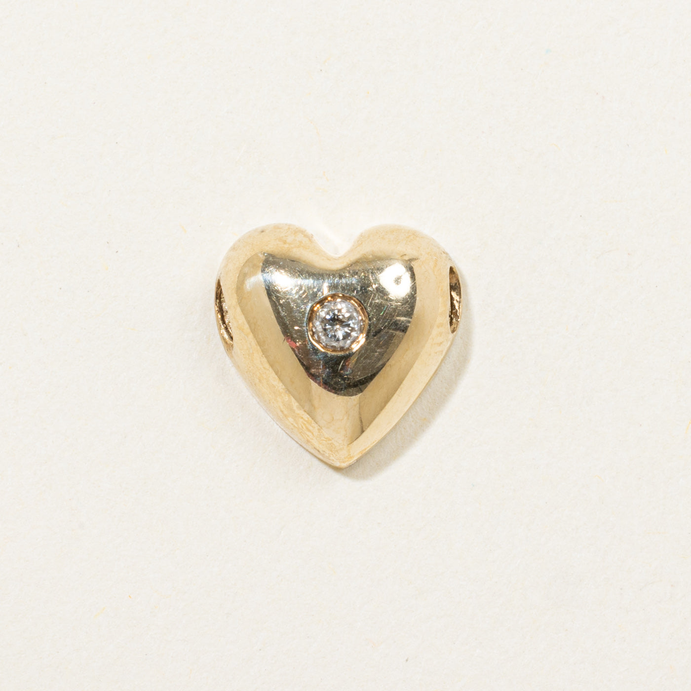 10k Diamond Puffed Heart Pendant