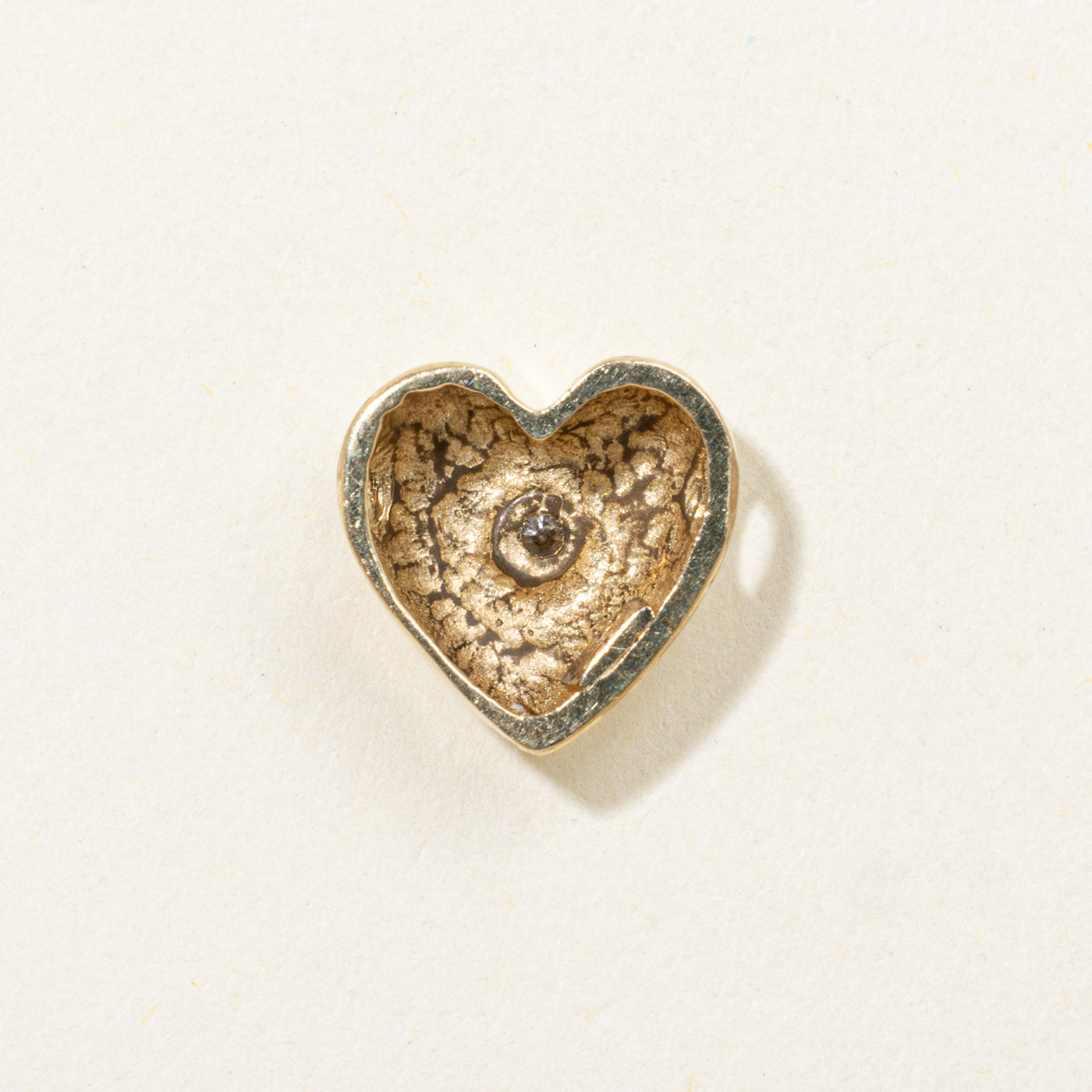 10k Diamond Puffed Heart Pendant