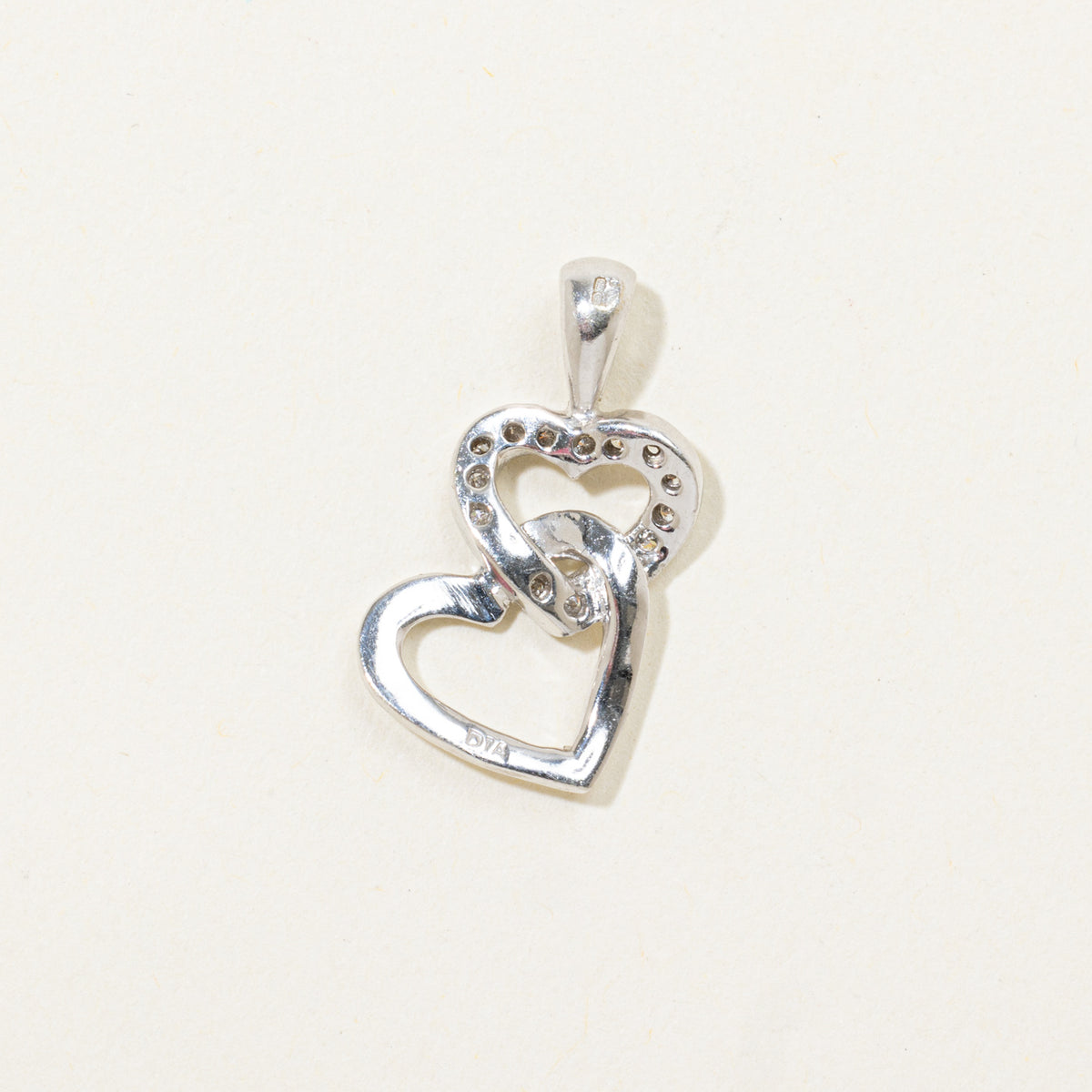 Birmingham 9k Diamond Interlocking Hearts Pendant