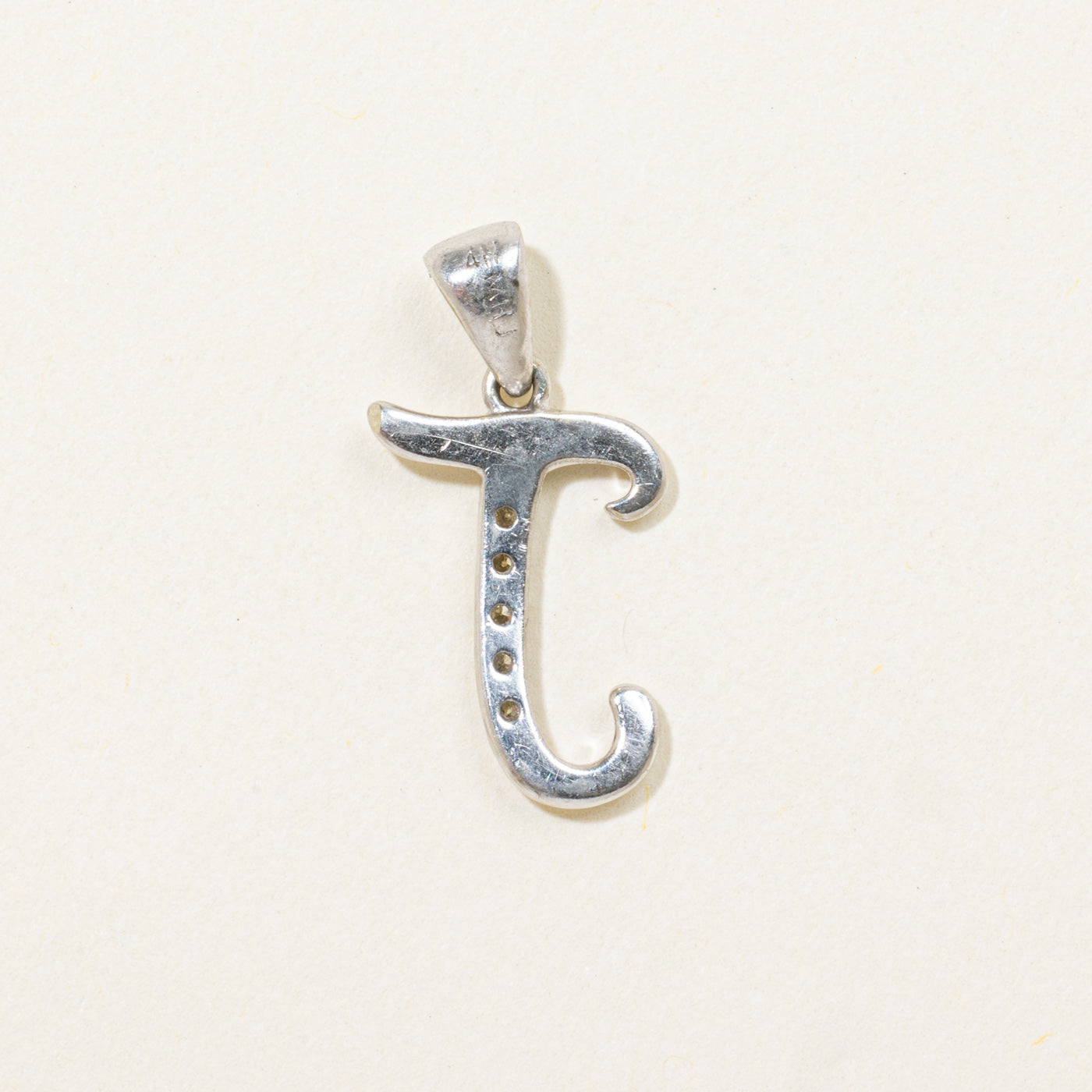 10k Diamond "J" Initial Pendant