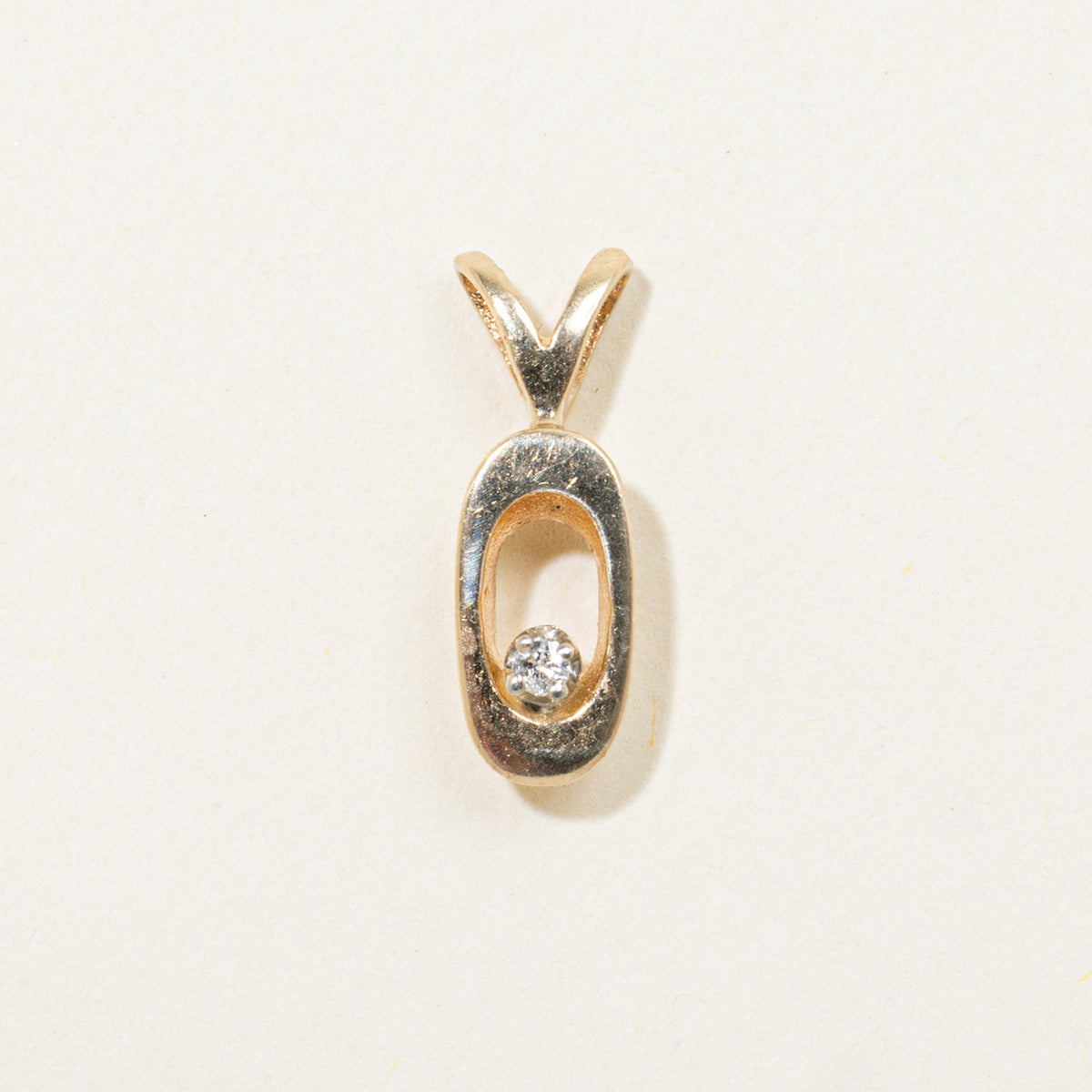 10k Diamond Oval Frame Pendant