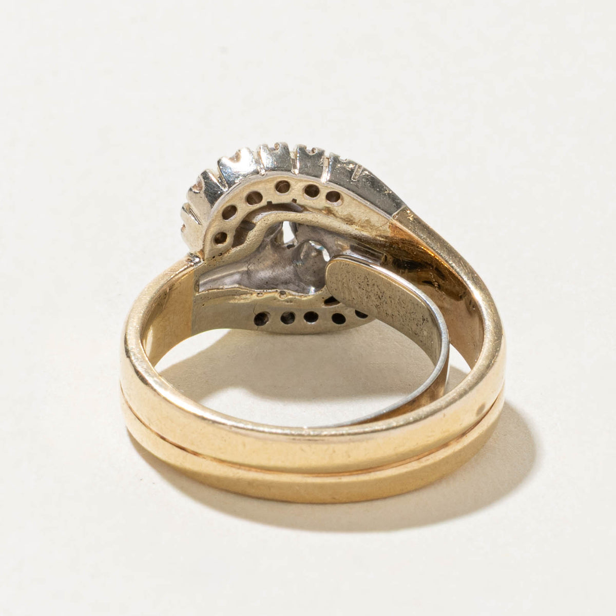 10k Two Stone Diamond Cluster Bypass Ring | 1.07ctw | SZ 7
