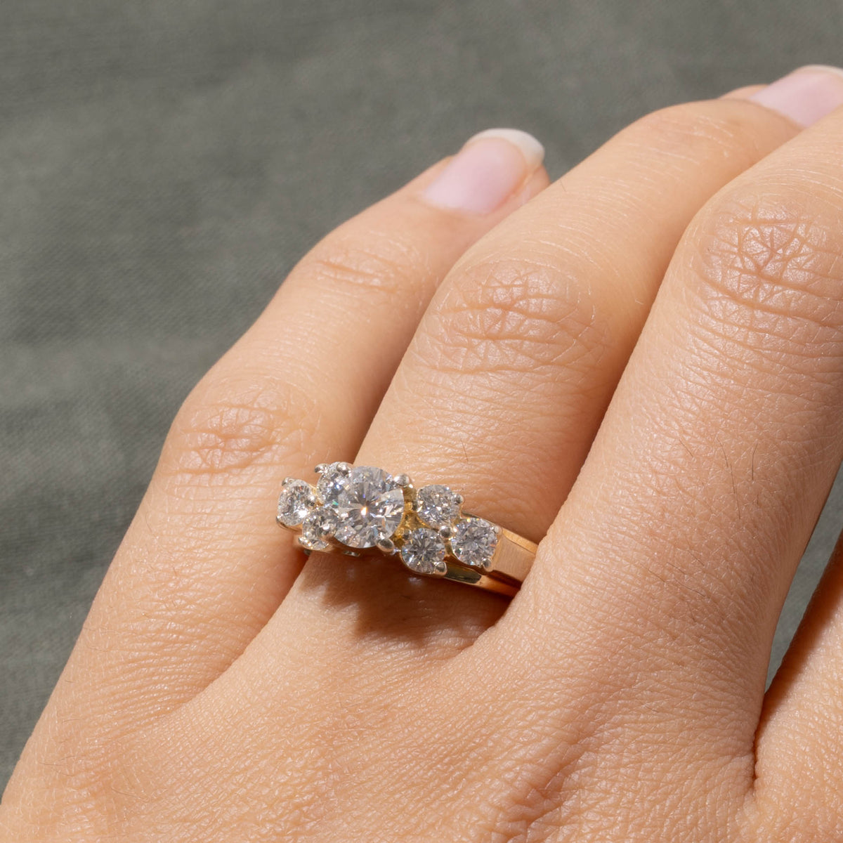14k Diamond Cluster Accented Ring | 0.78ct I1 H, 0.66ctw | SZ 7