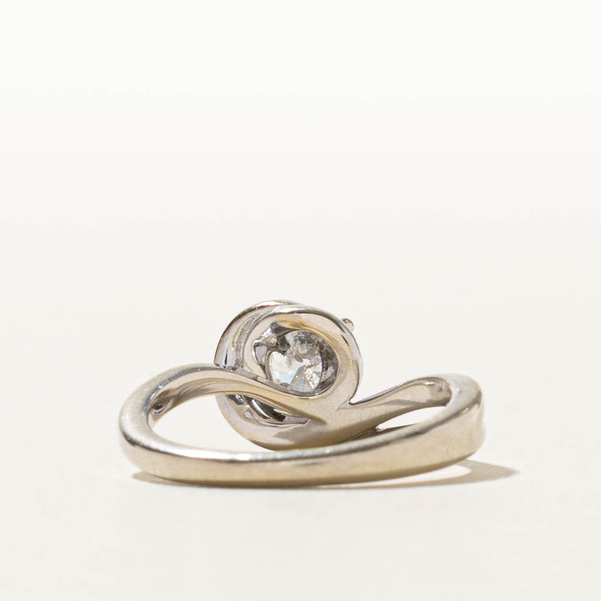 14k Solitaire Diamond Wave Bypass Ring | 0.54ct I1 H | SZ 6