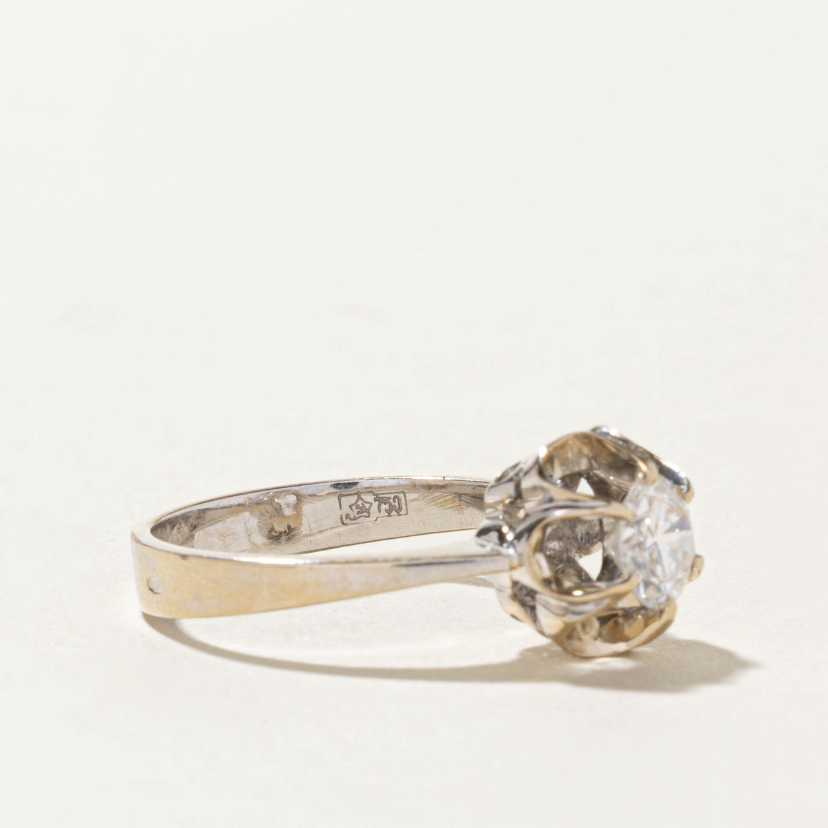 18k Belcher Set Diamond Floral Ring | 0.59ct SI2/I1 G/H | SZ 5.75