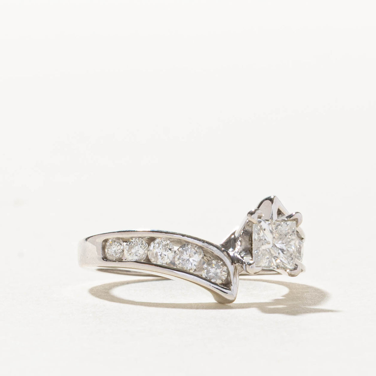 14k Princess Cut Diamond Bypass Ring | 0.40ct I1 H, 0.38ctw | SZ 5.25