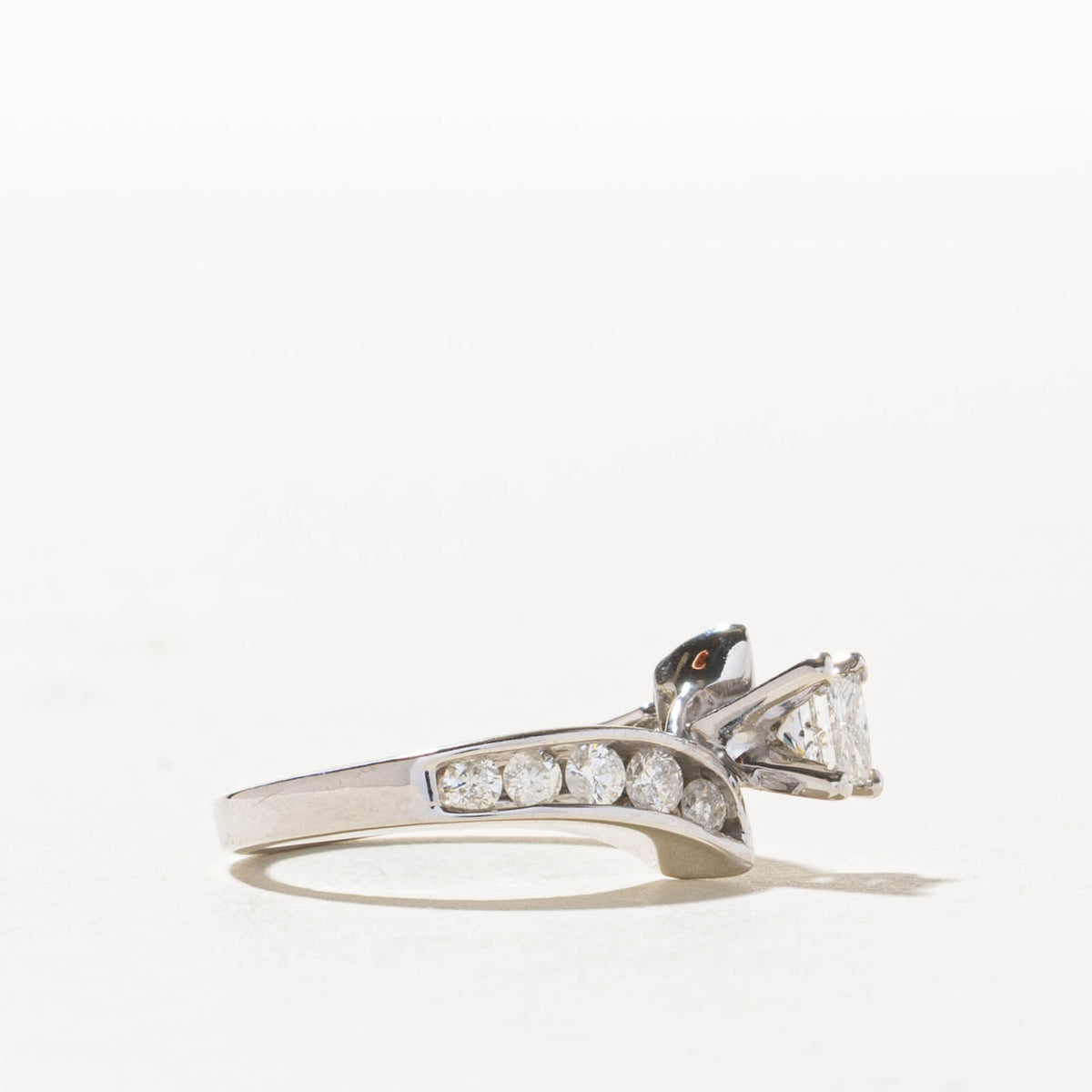 14k Princess Cut Diamond Bypass Ring | 0.40ct I1 H, 0.38ctw | SZ 5.25
