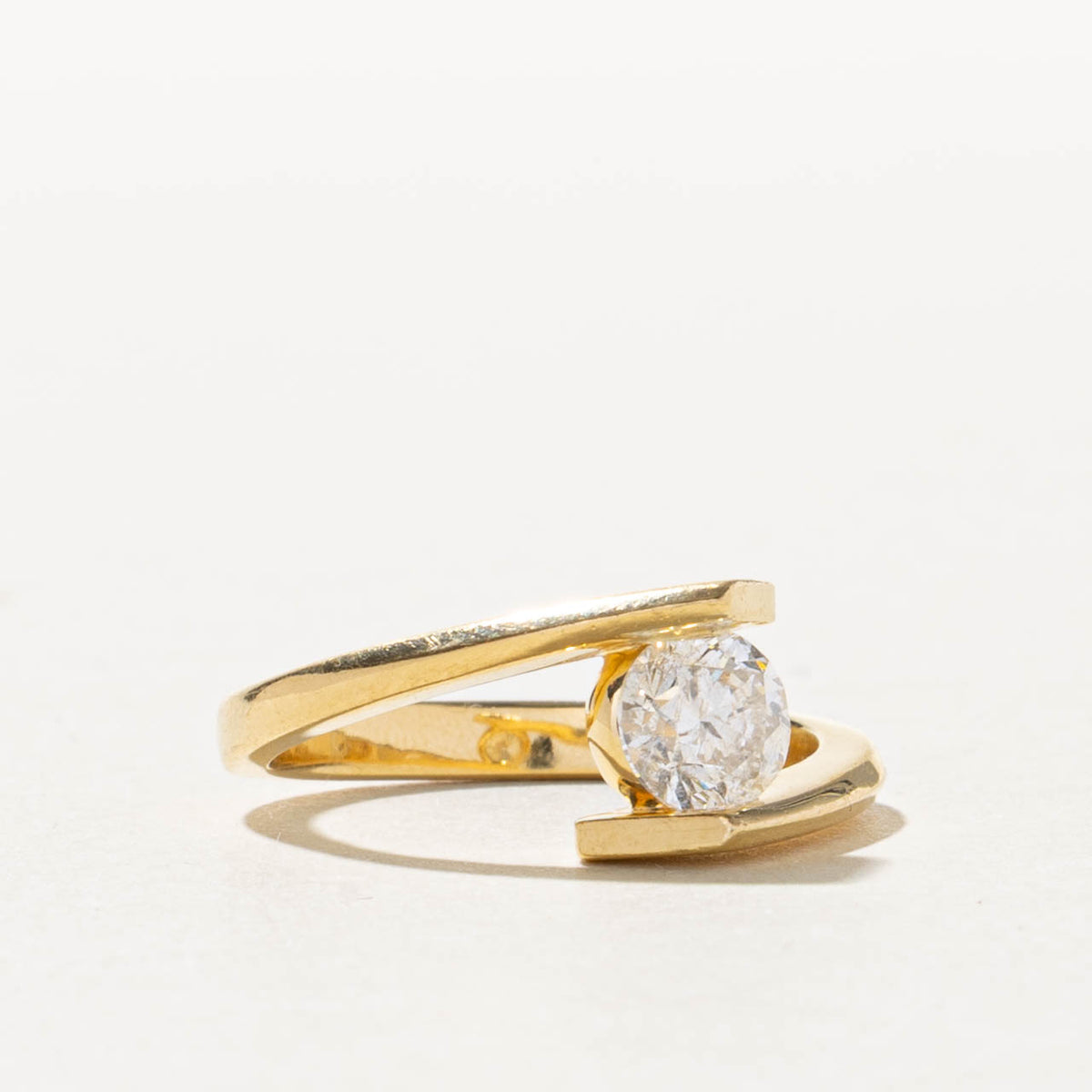 18k Tension Set Diamond Bypass Ring | 0.80ct I1 H | SZ 6.5