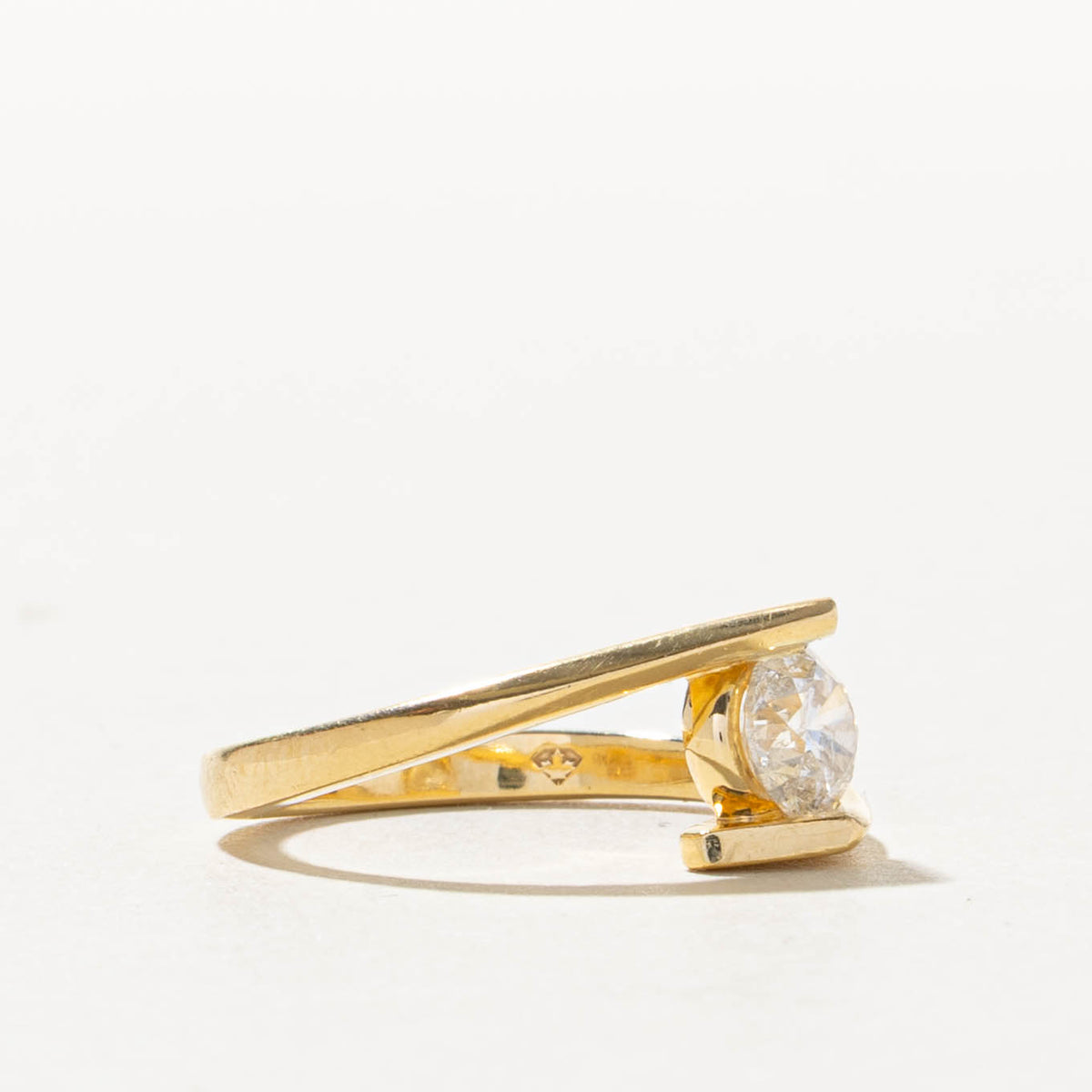 18k Tension Set Diamond Bypass Ring | 0.80ct I1 H | SZ 6.5