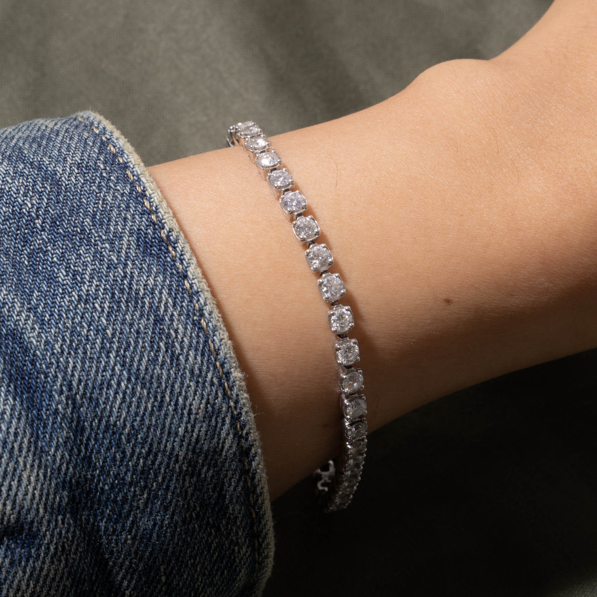 14k Eternity Diamond Tennis Bracelet | 3.87ctw SI1 H-J | 6"